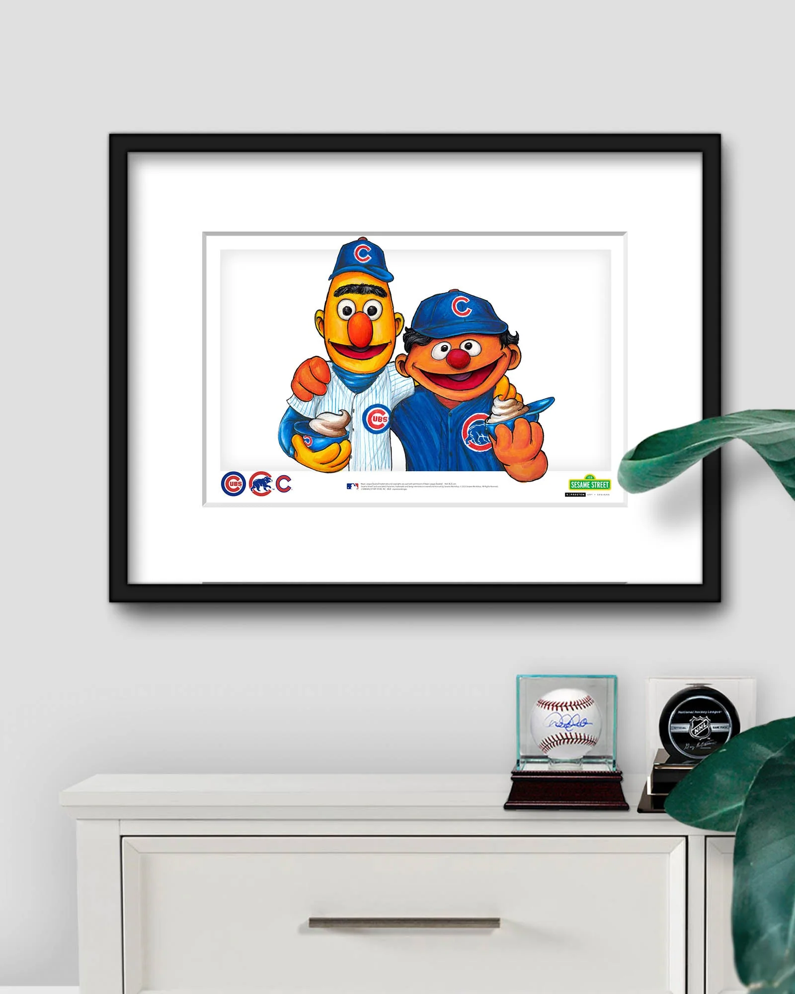 Bert and Ernie x MLB Cubs Limited Edition Art Print by S. Preston Art + Designs - Image 4