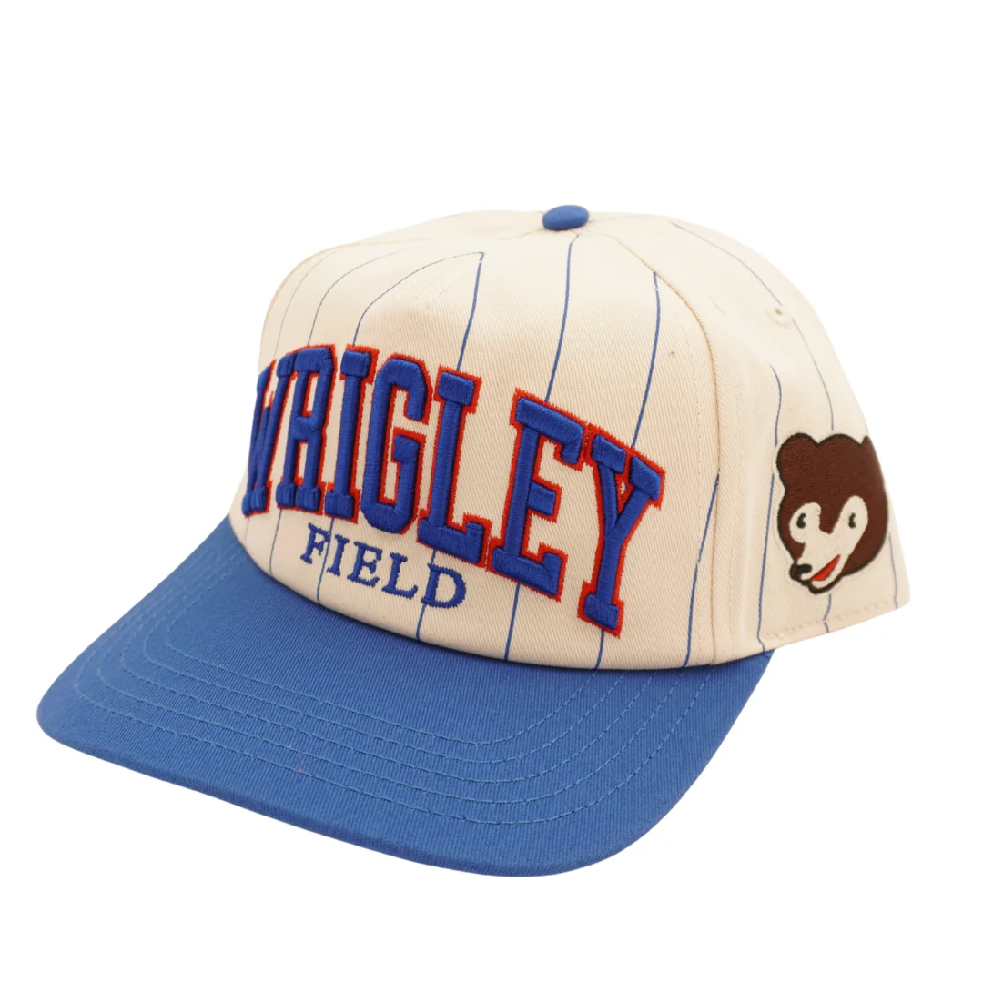 Wrigley Field Roscoe Pinstripe Rope Snapback Cap in Ivory by American Needle - Image 2