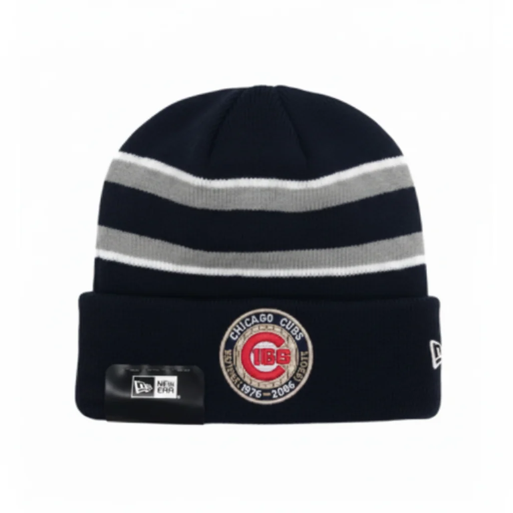 Chicago Cubs 150th Anniversary Logo Knit Cap Black by New Era