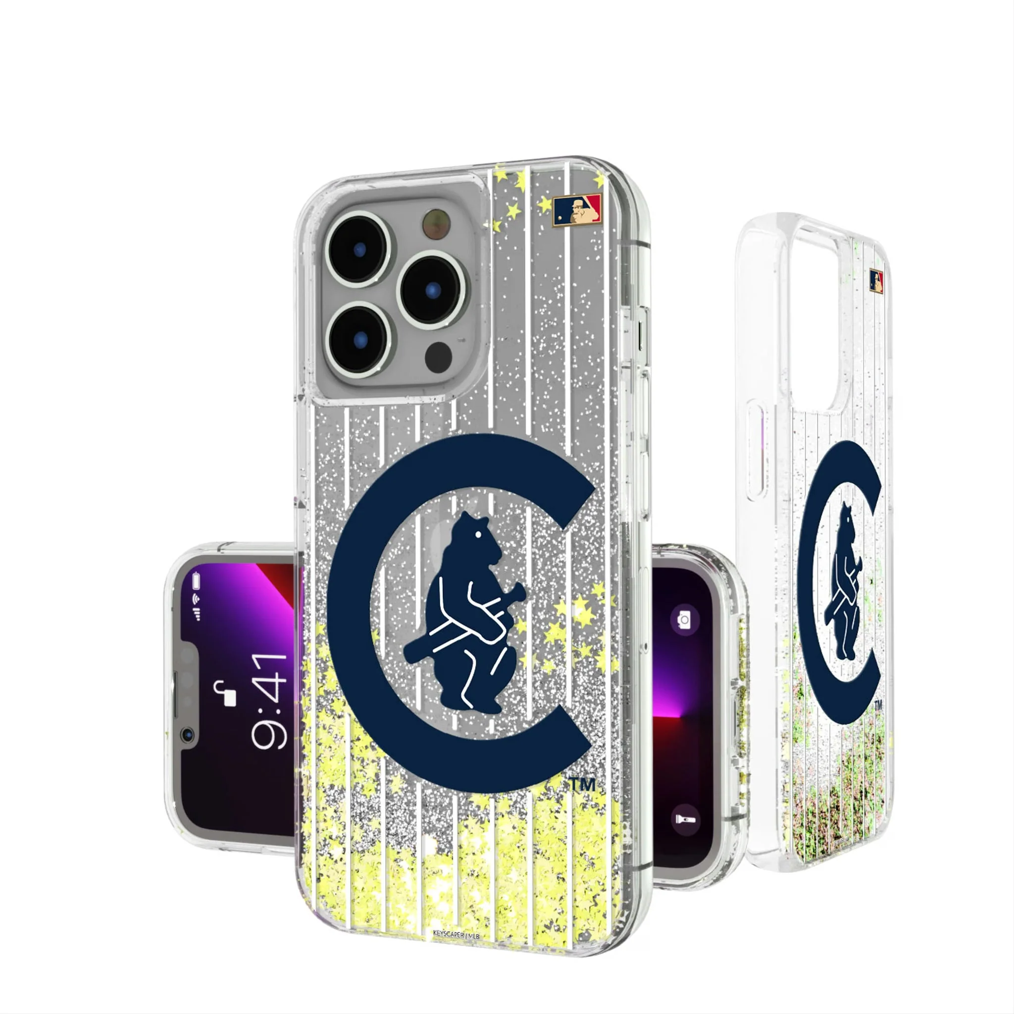 Chicago Cubs 1911-1912 - Cooperstown Collection Pinstripe Glitter Phone Case - Image 3