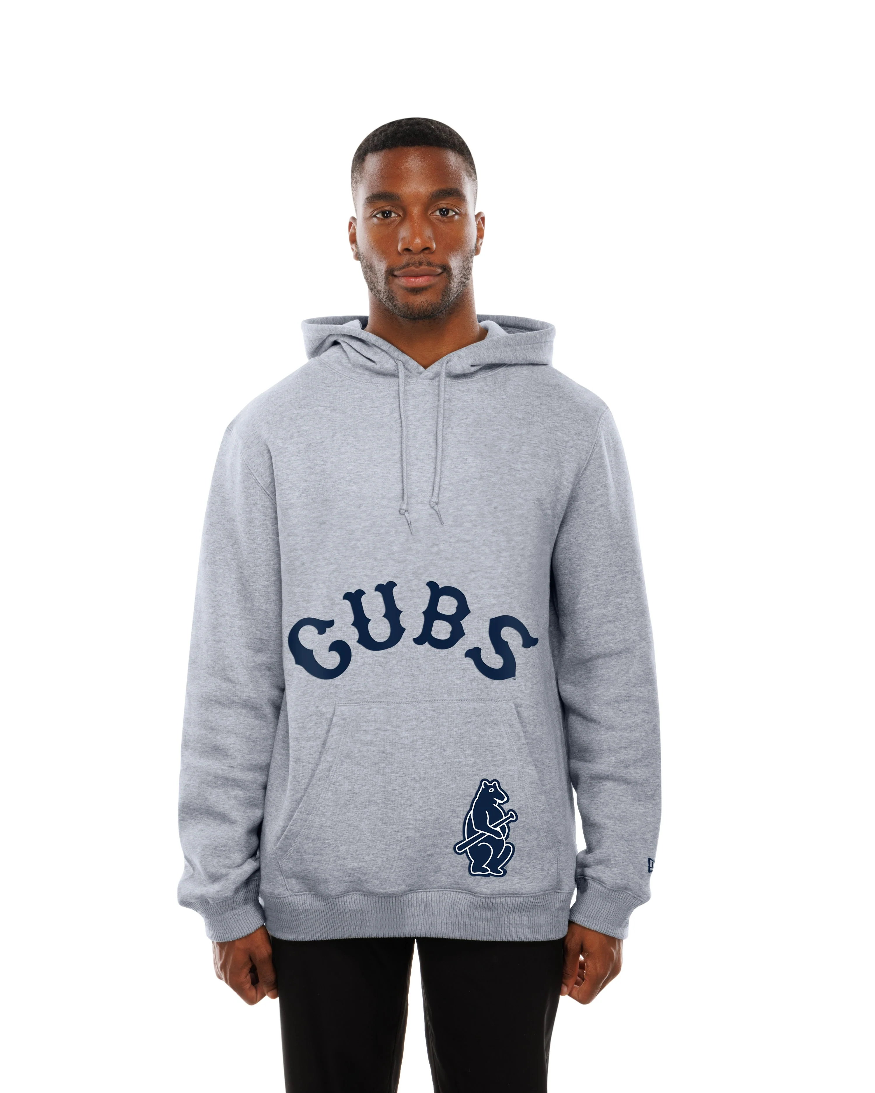 Chicago Cubs 1914 Pocket Print Hoodie Grey by New Era - Image 2