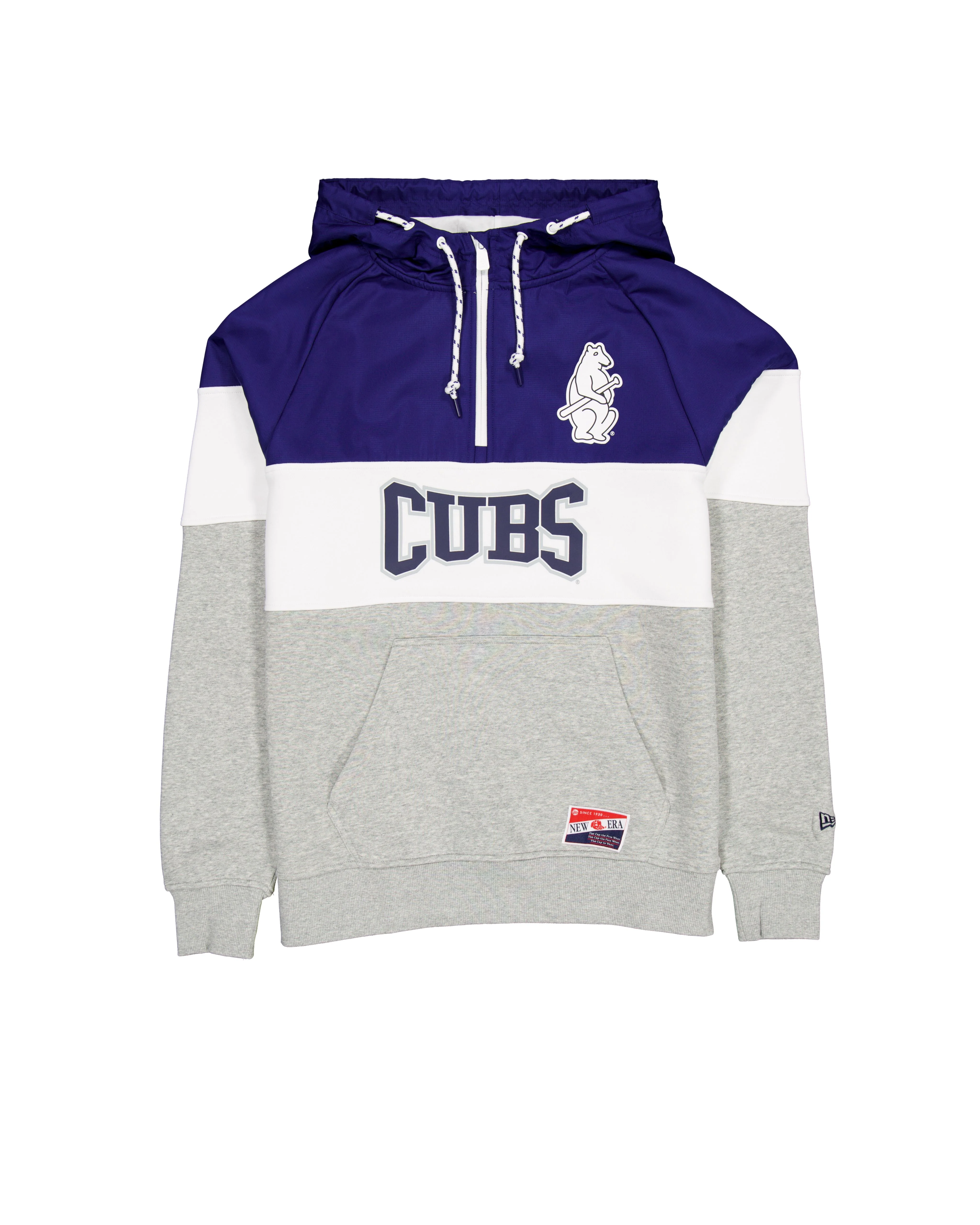 Chicago Cubs 1914 Quarter Zip Hoodie Grey Navy by New Era
