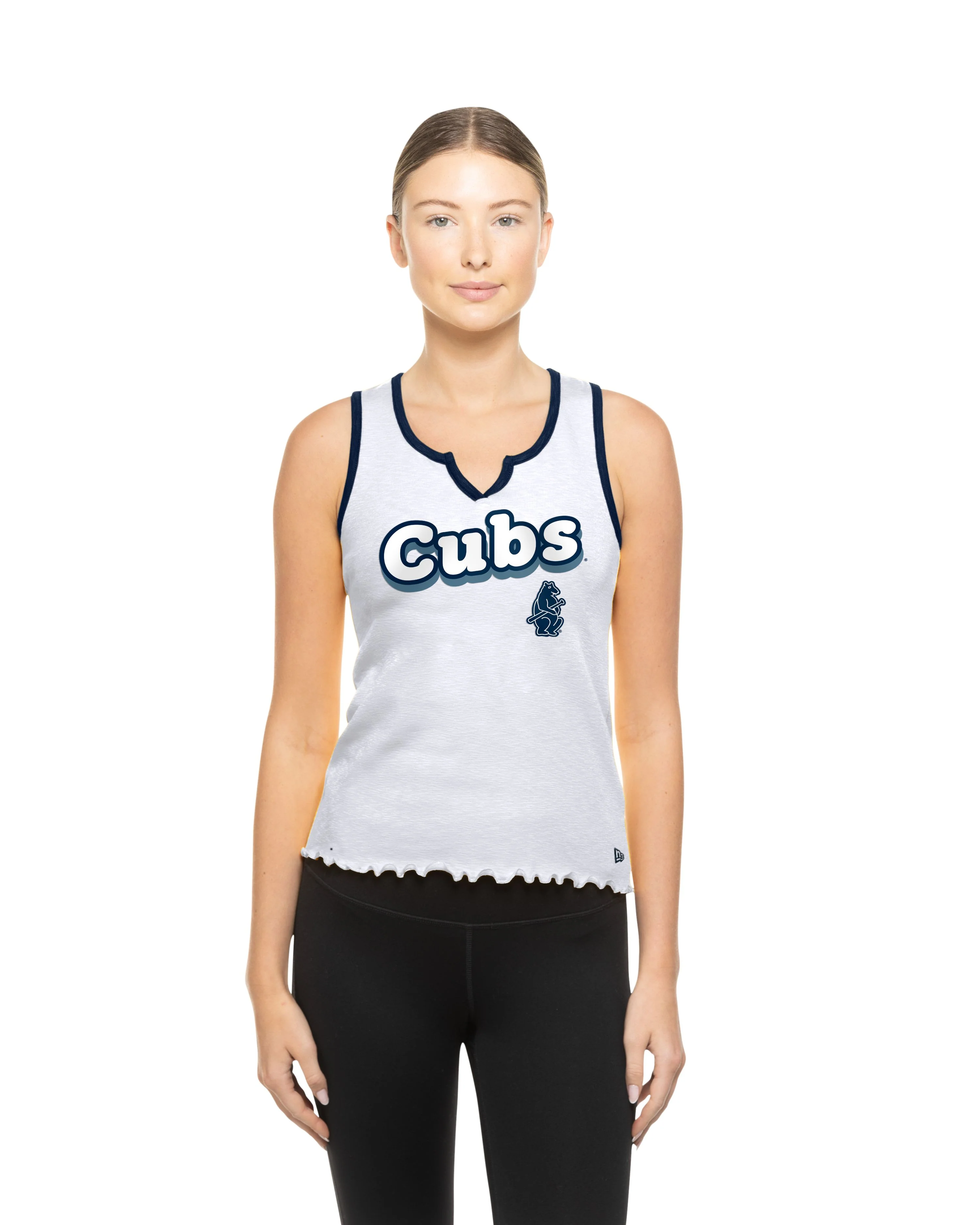 Chicago Cubs 1914 Women's White Notch Tank by New Era - Image 3