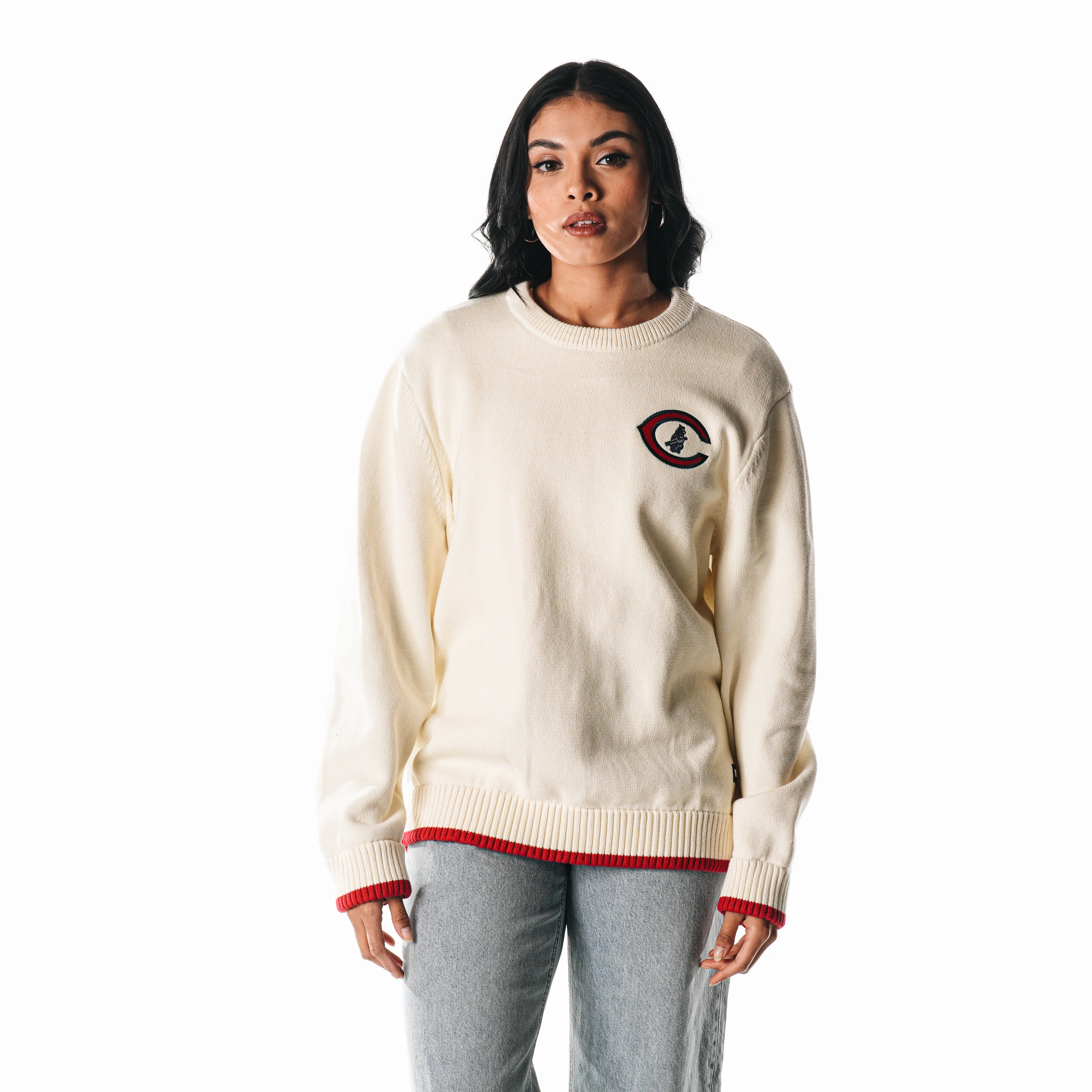 Chicago Cubs 1929 Women's Jacquard Sweater by The Wild Collective - Image 3