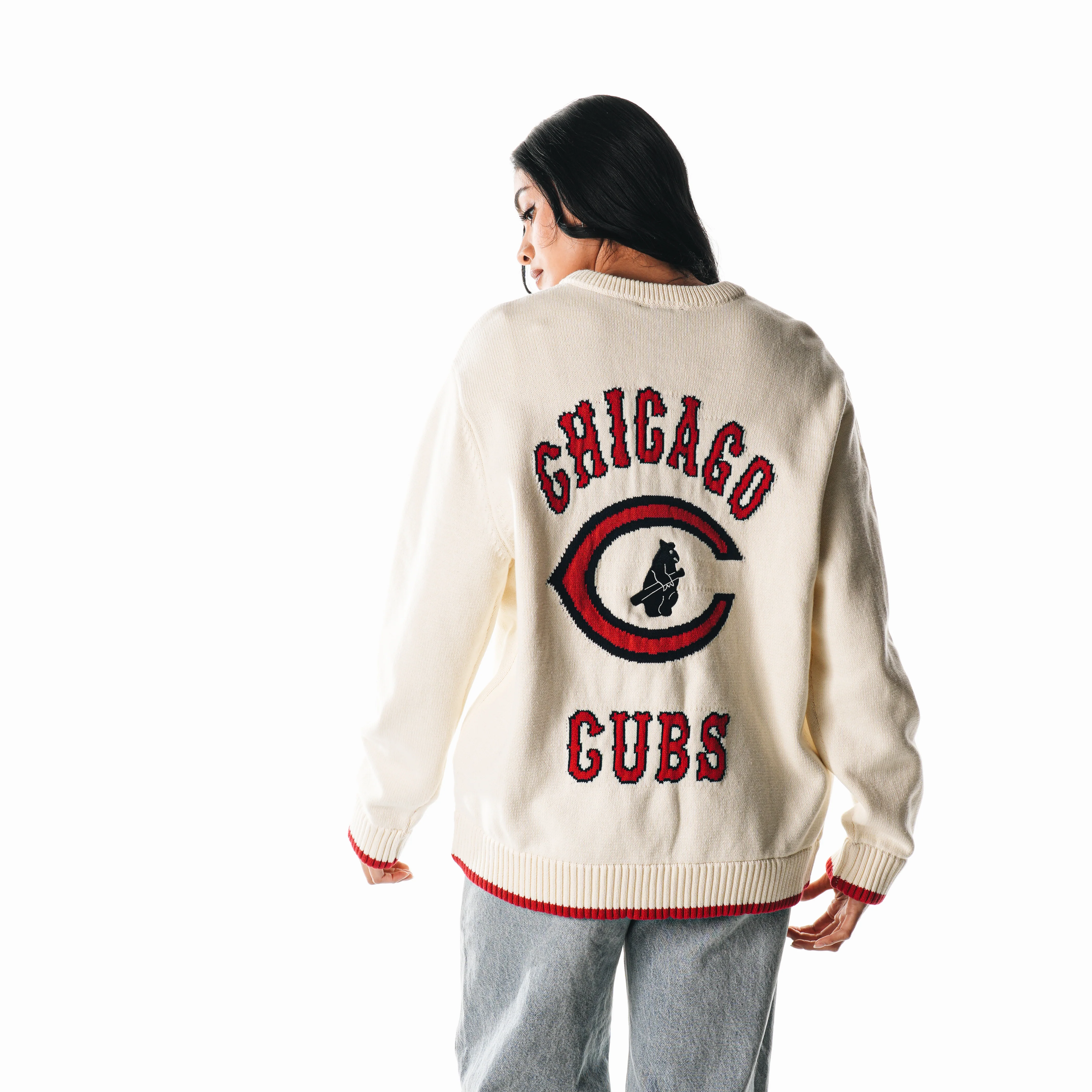 Chicago Cubs 1929 Women's Jacquard Sweater by The Wild Collective - Image 4