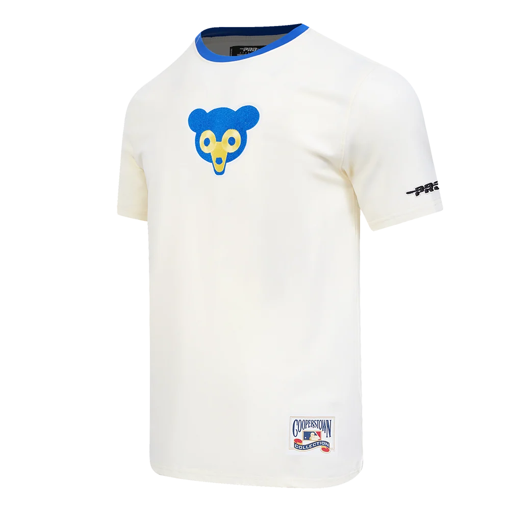 Chicago Cubs 1969 Cooperstown Ringer Tee in Cream by Pro Standard - Image 6