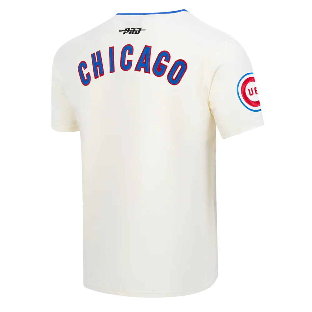 Chicago Cubs 1969 Cooperstown Ringer Tee in Cream by Pro Standard - Image 7