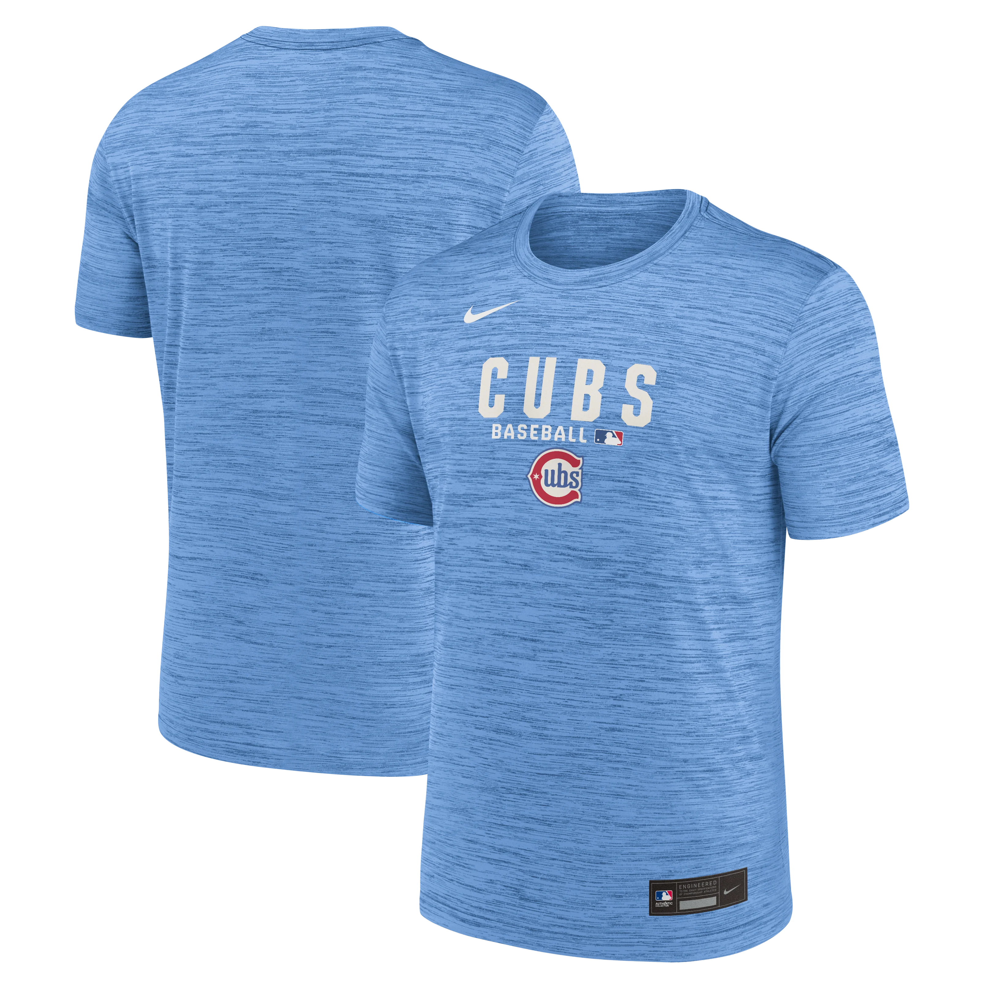 Chicago Cubs Authentic Collection 2026 Velocity Performance Tee Light Blue by Nike - Image 3