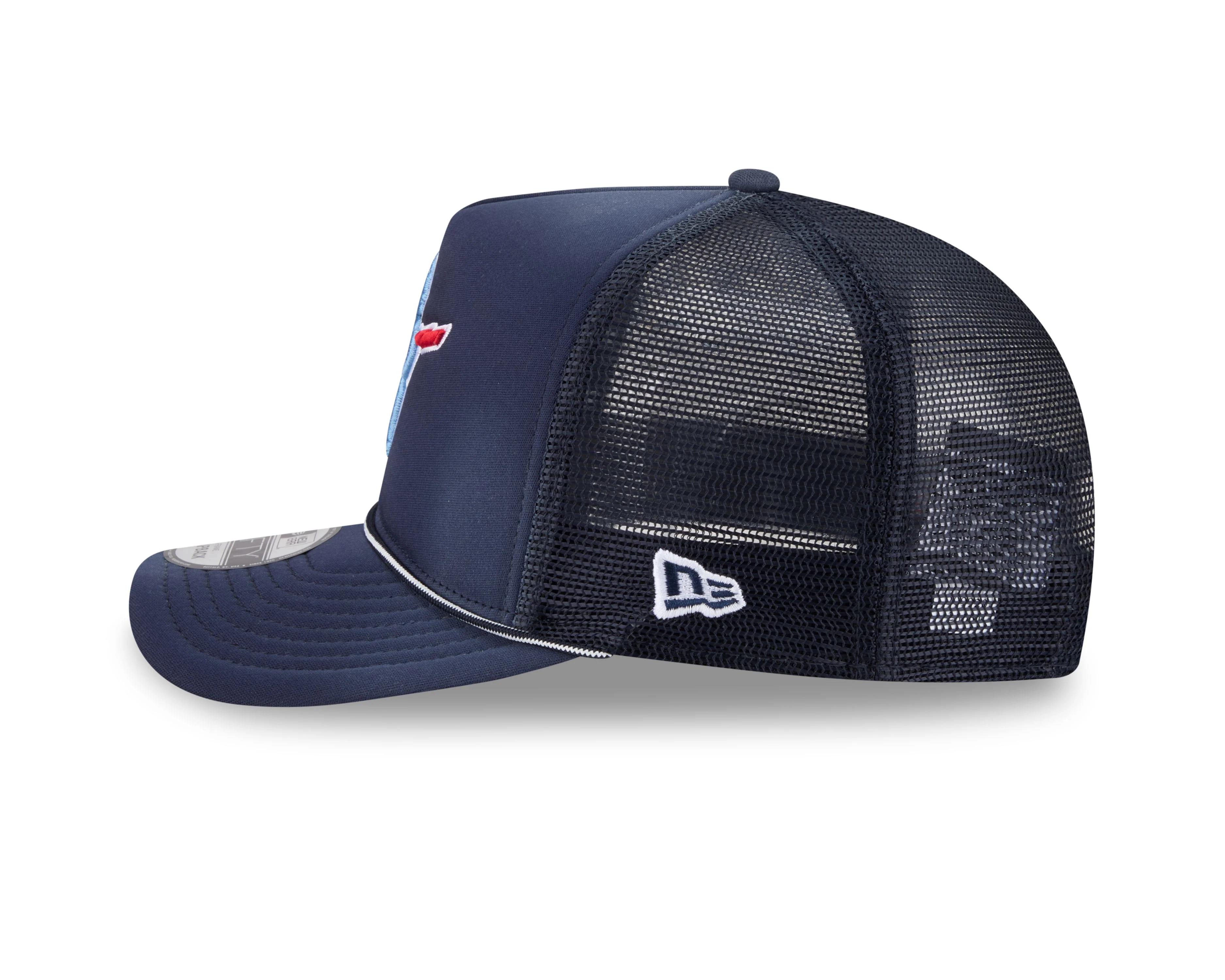 Chicago Cubs Blues Alternate Bear Worn Trucker 9FIFTY Snapback Cap Navy by New Era - Image 4