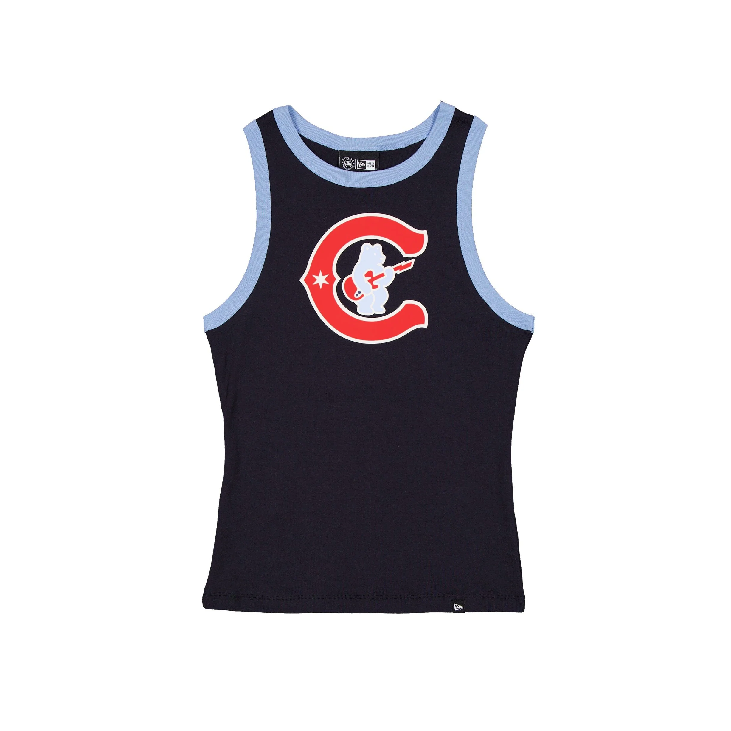 Chicago Cubs Blues Alternate C Rock Bear Women's Tank Top Navy by New Era