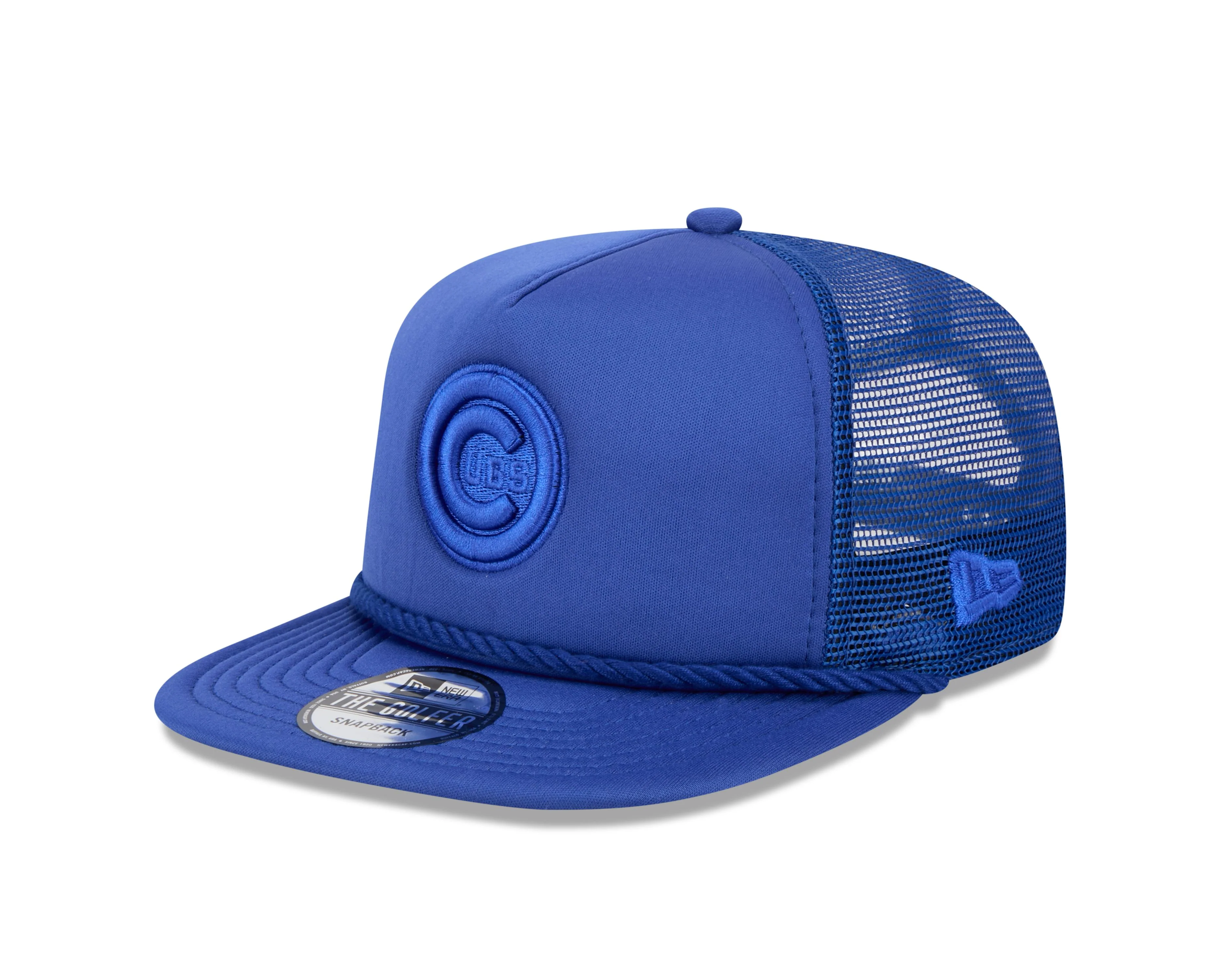 Chicago Cubs Bullseye Logo Tonal Blue Golfer Snapback Cap by New Era