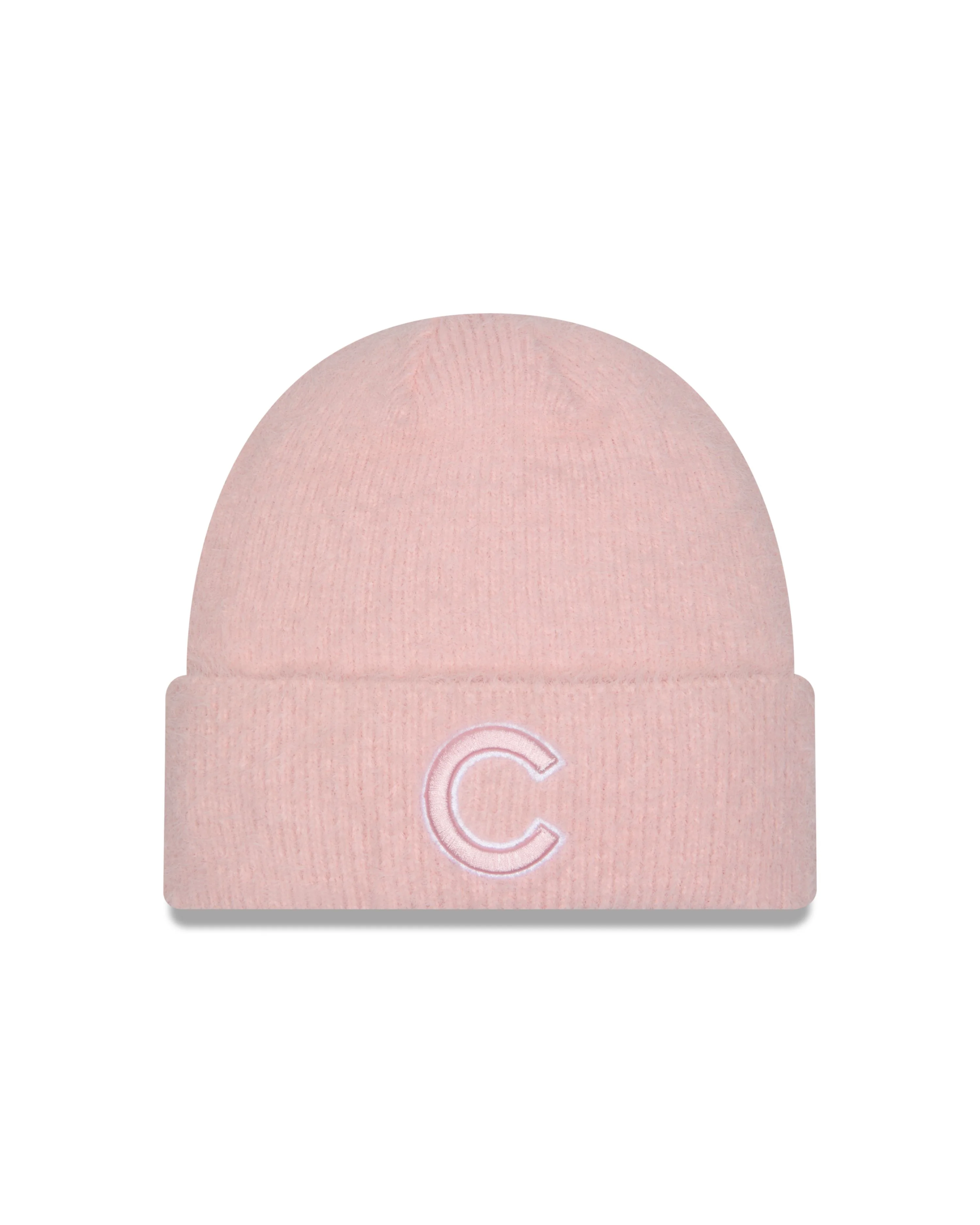Chicago Cubs C Logo New Era Women's Pink Fuzzy Skull Cap
