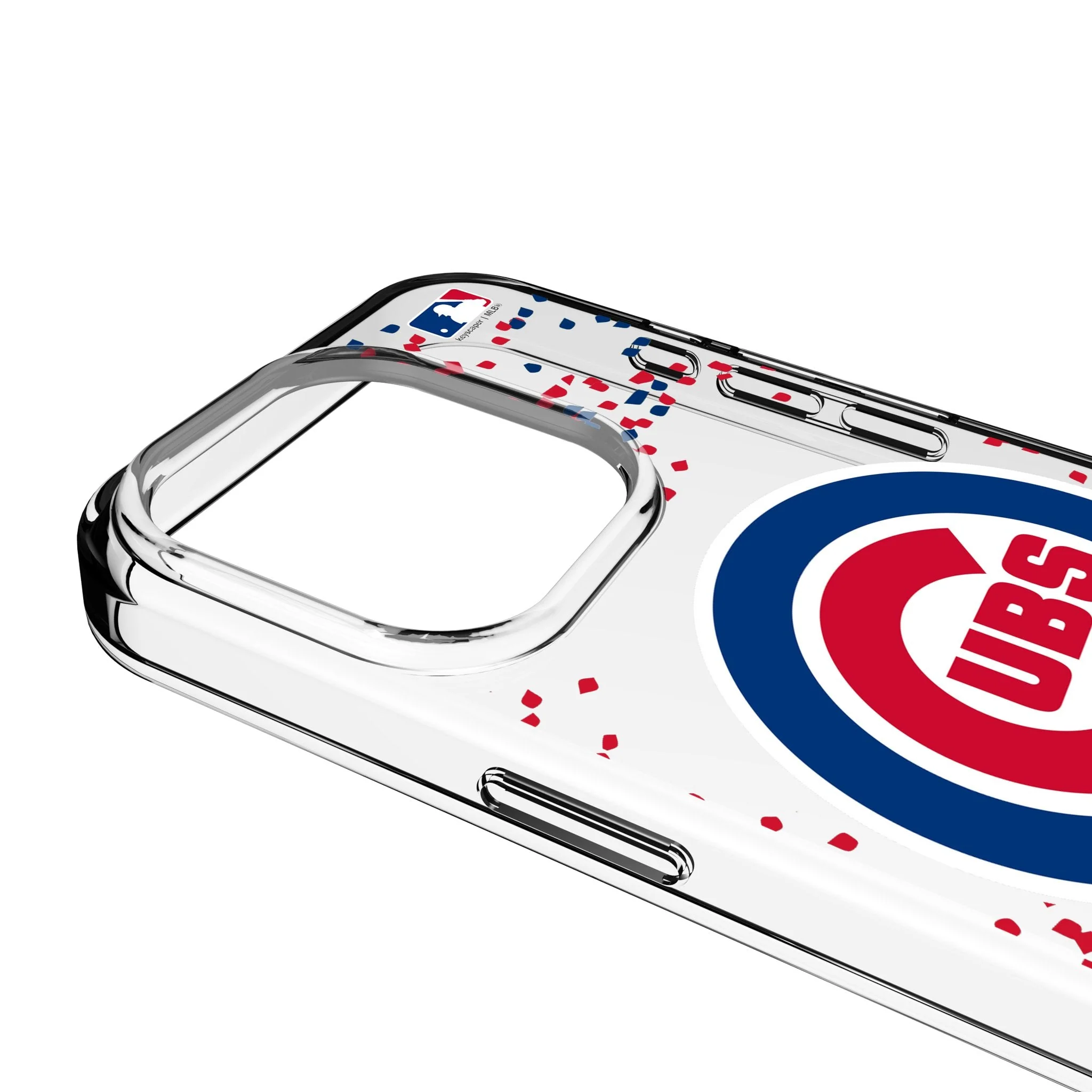 Chicago Cubs Confetti Clear Phone Case for Apple iPhone - Image 3