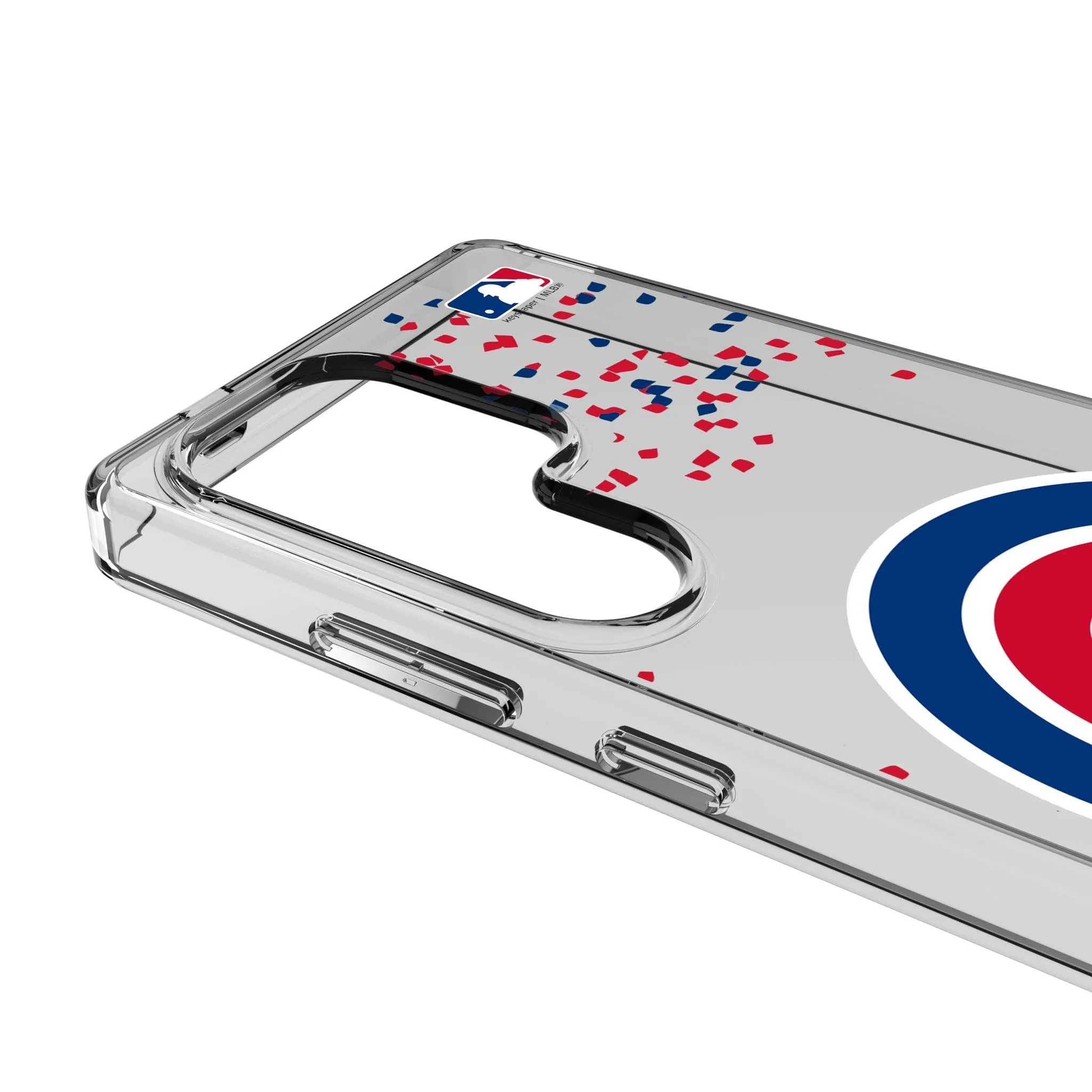 Chicago Cubs Confetti Clear Phone Case for Samsung Galaxy - Image 3