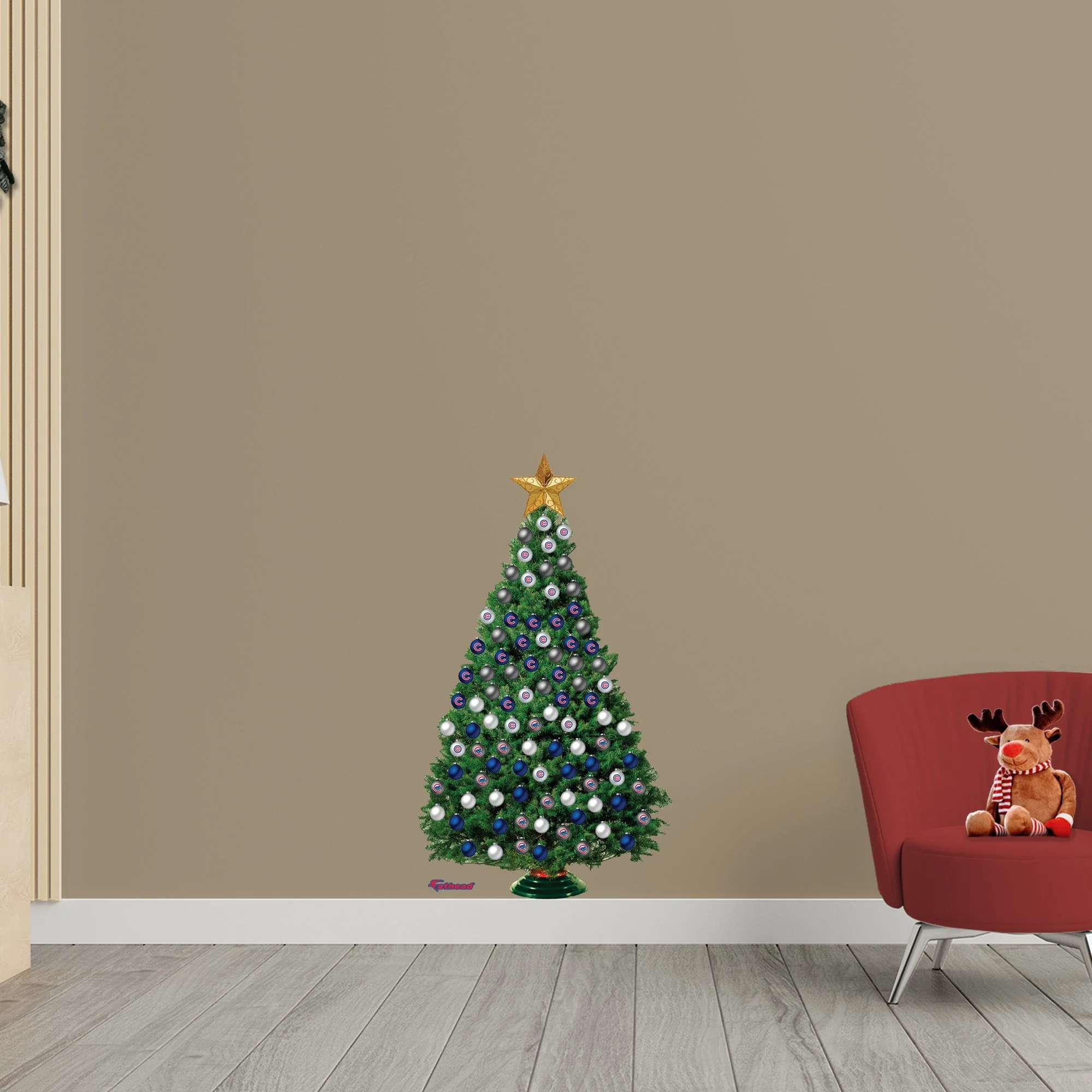 Chicago Cubs - Decorate Your Own Christmas Tree - Official MLB - Reusable Vinyl Wall Decals - Image 3
