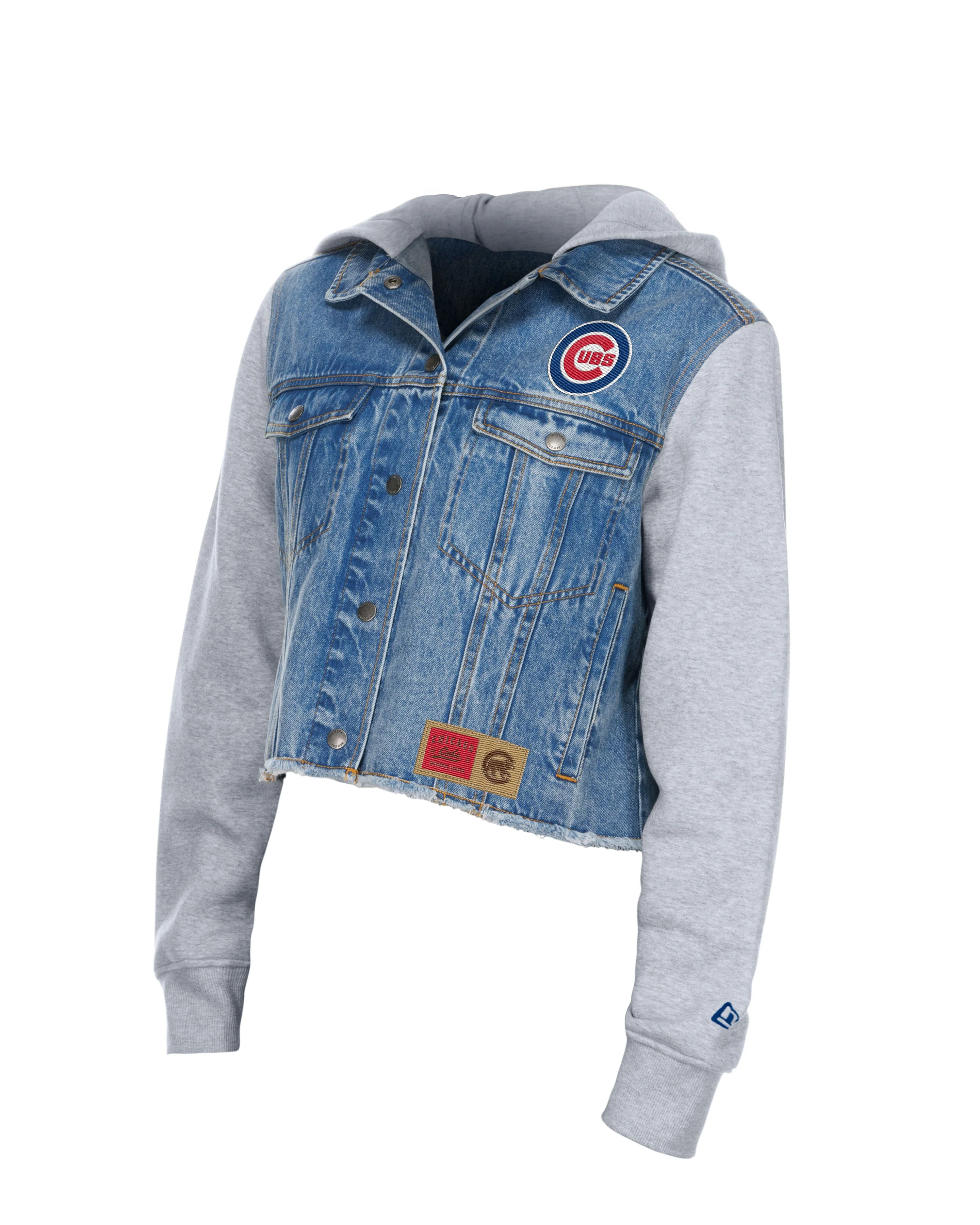 Chicago Cubs Denim Snap Women's Hoodie Blue by New Era