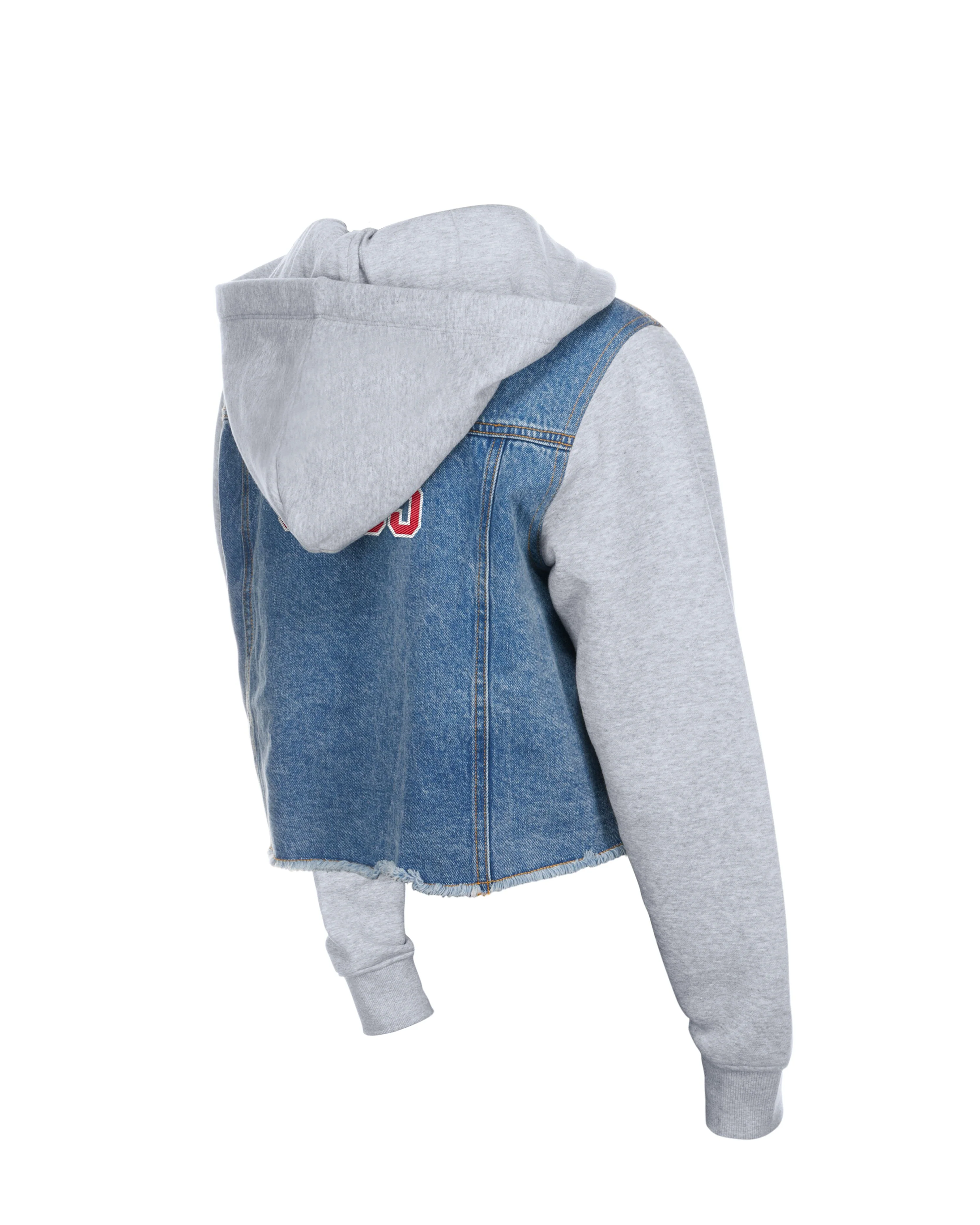 Chicago Cubs Denim Snap Women's Hoodie Blue by New Era - Image 3