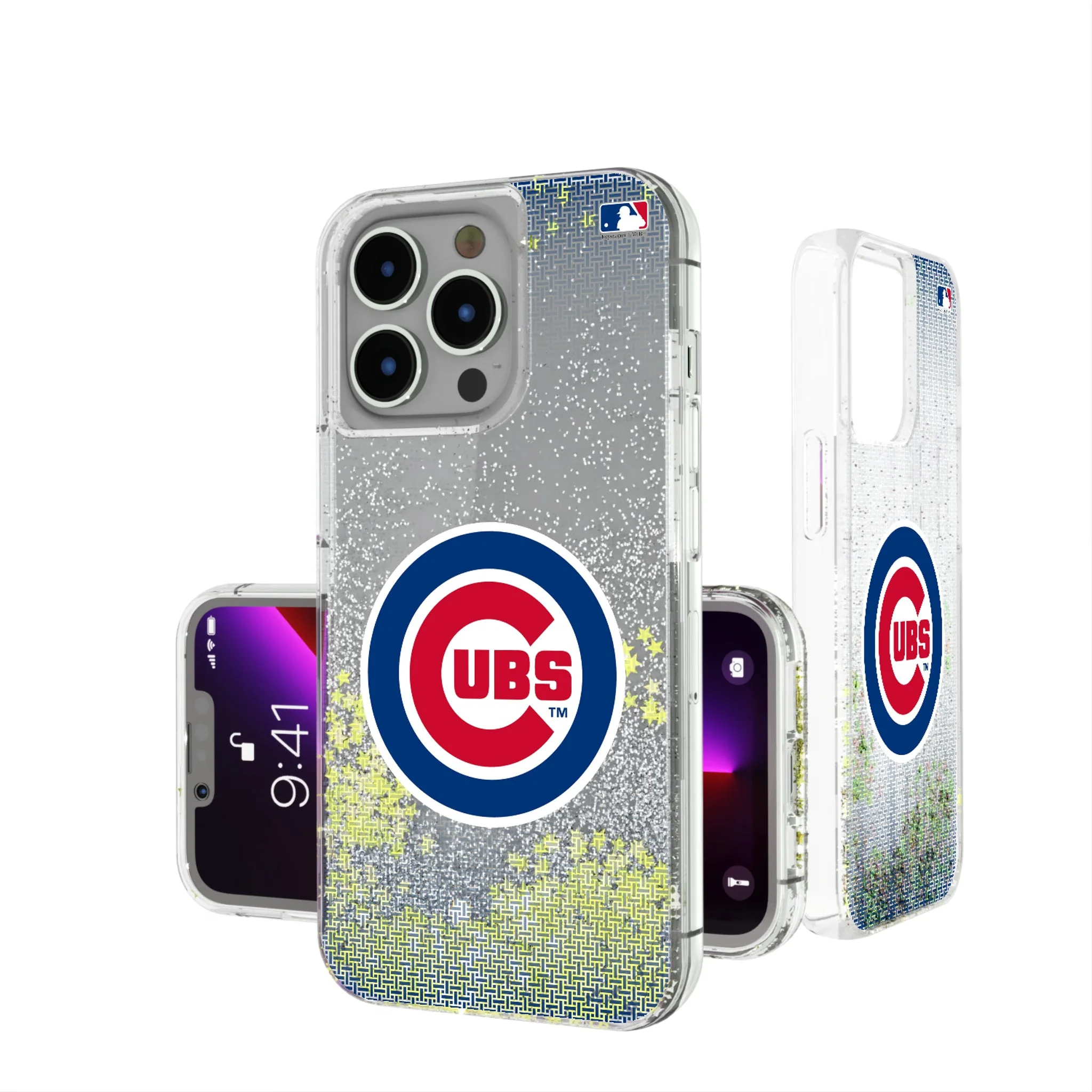 Chicago Cubs Linen Glitter Phone Case - Image 3