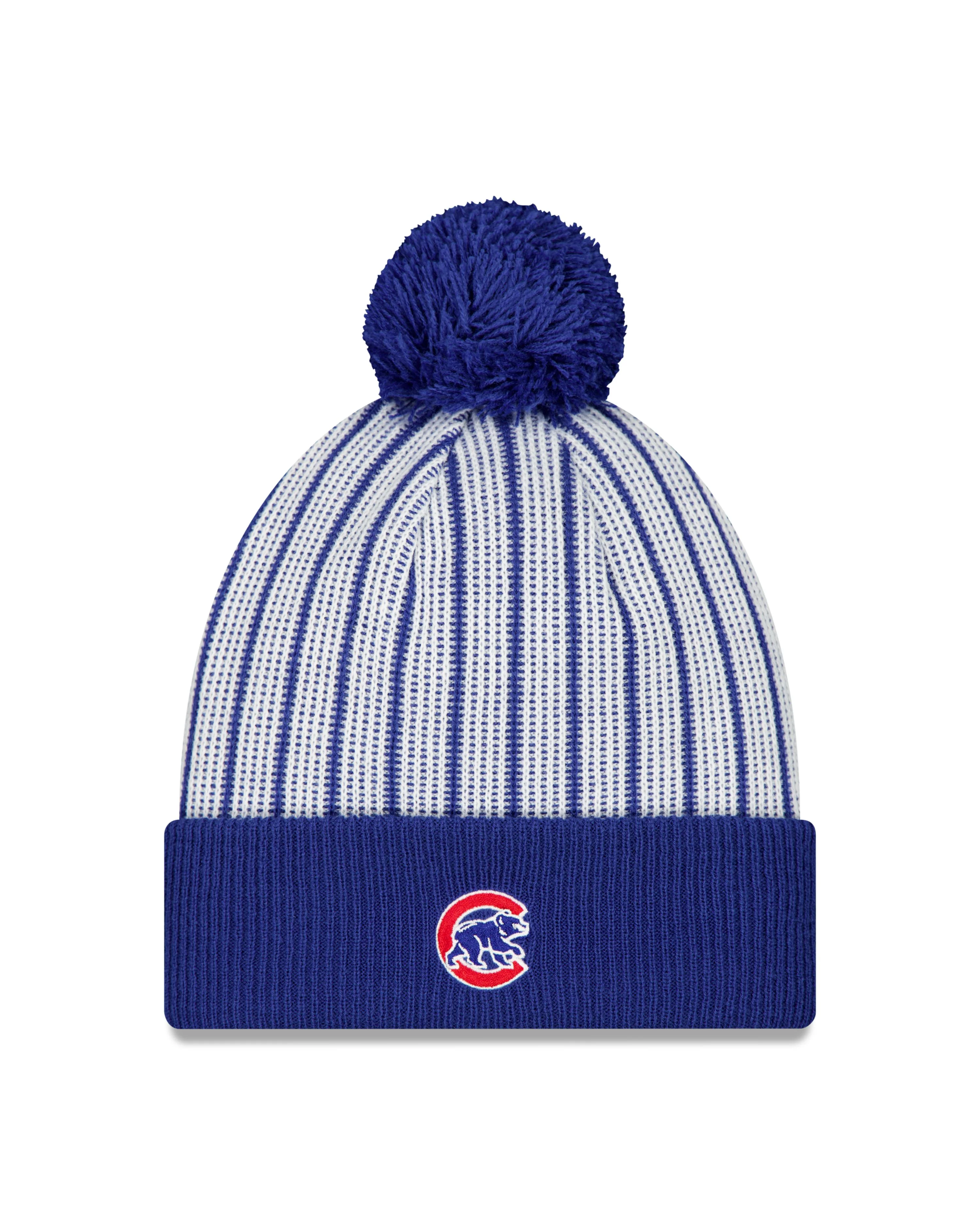 Chicago Cubs Logo Pinstripe Knit Royal/White by New Era - Image 2