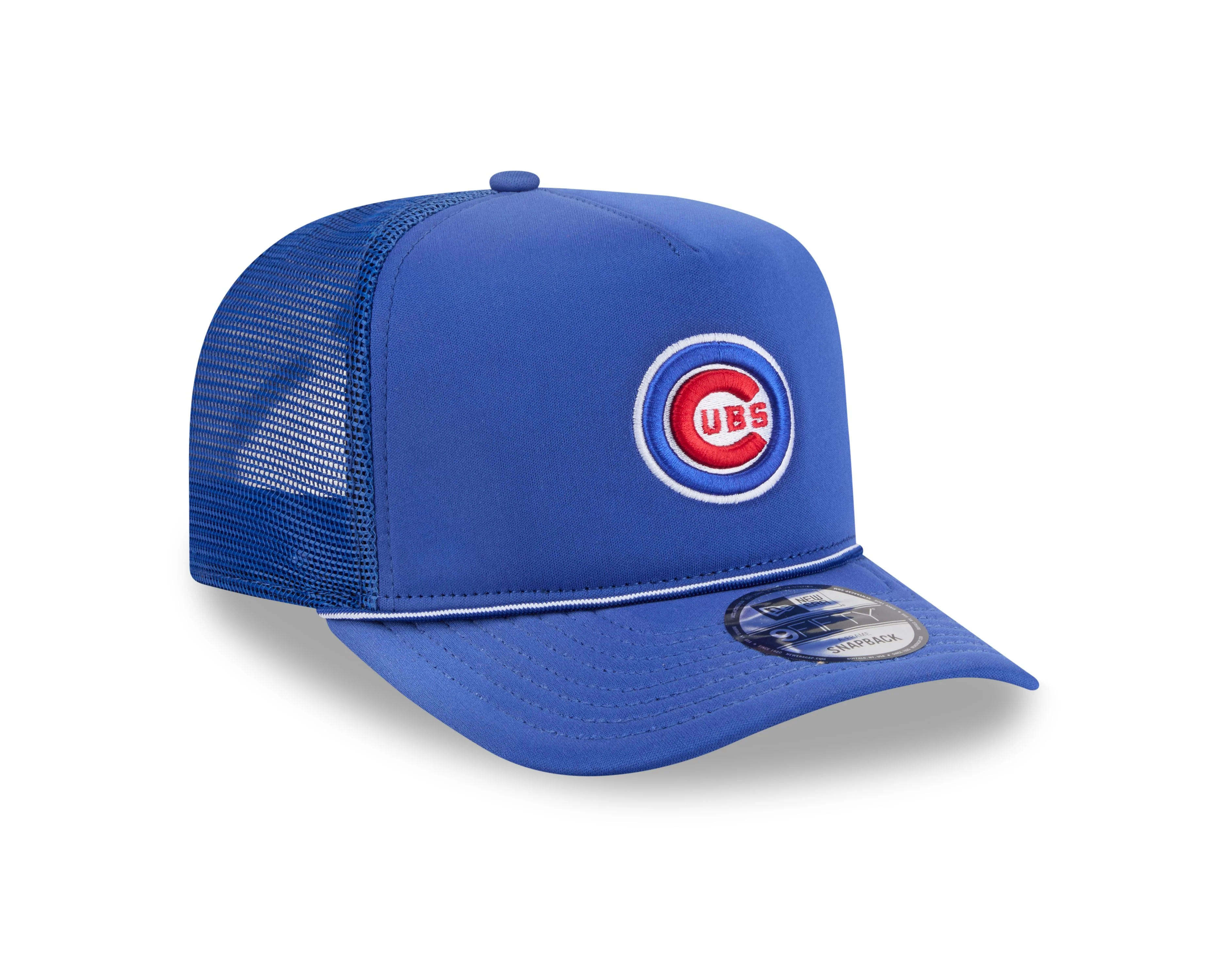Chicago Cubs Logo Worn Trucker 9FIFTY Snapback Cap Royal by New Era
