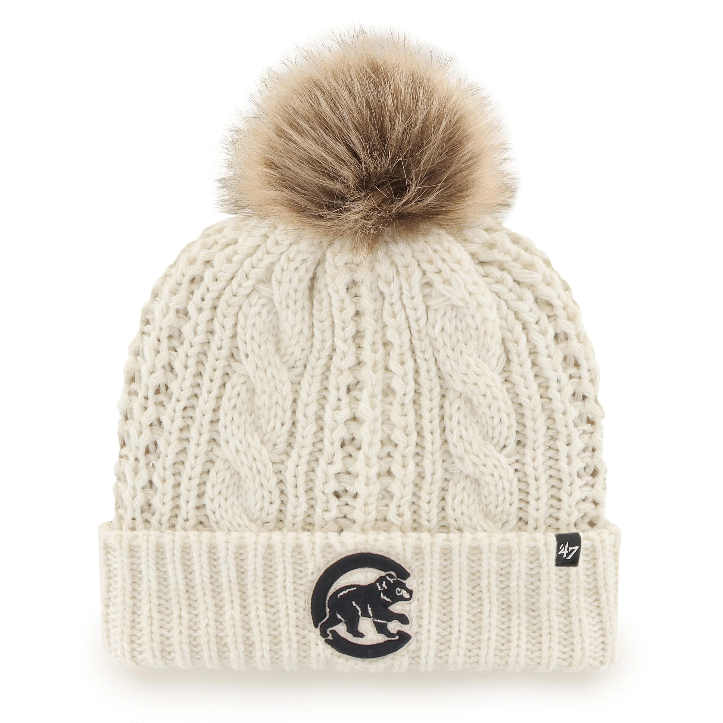 Chicago Cubs Meeko Natural Winter Knit Beanie by '47 Brand
