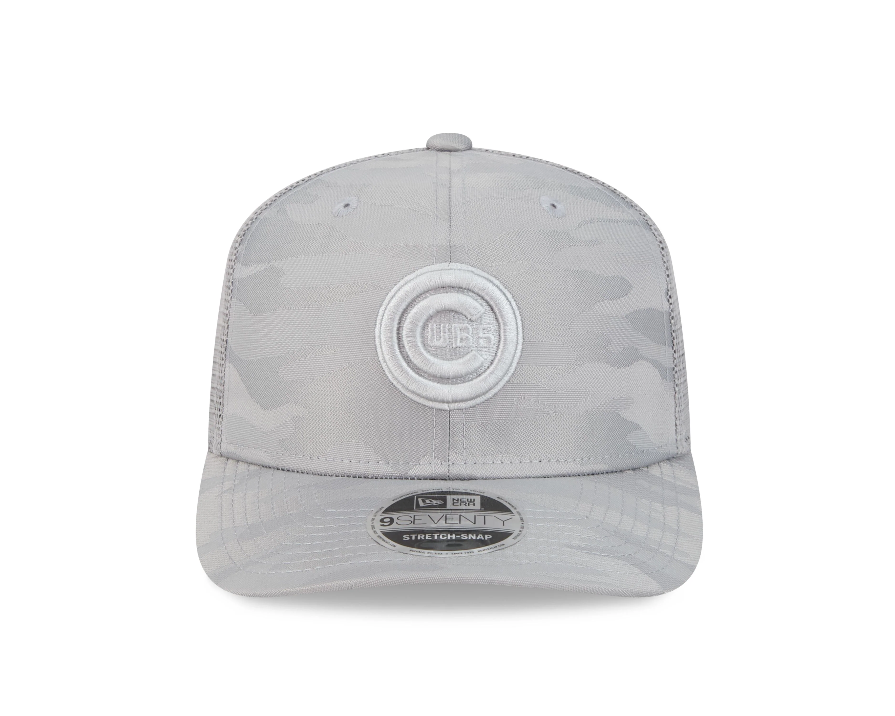 Chicago Cubs New Era Bullseye Logo Silver Grey Camo 9SEVENTY Snapback Cap - Image 2