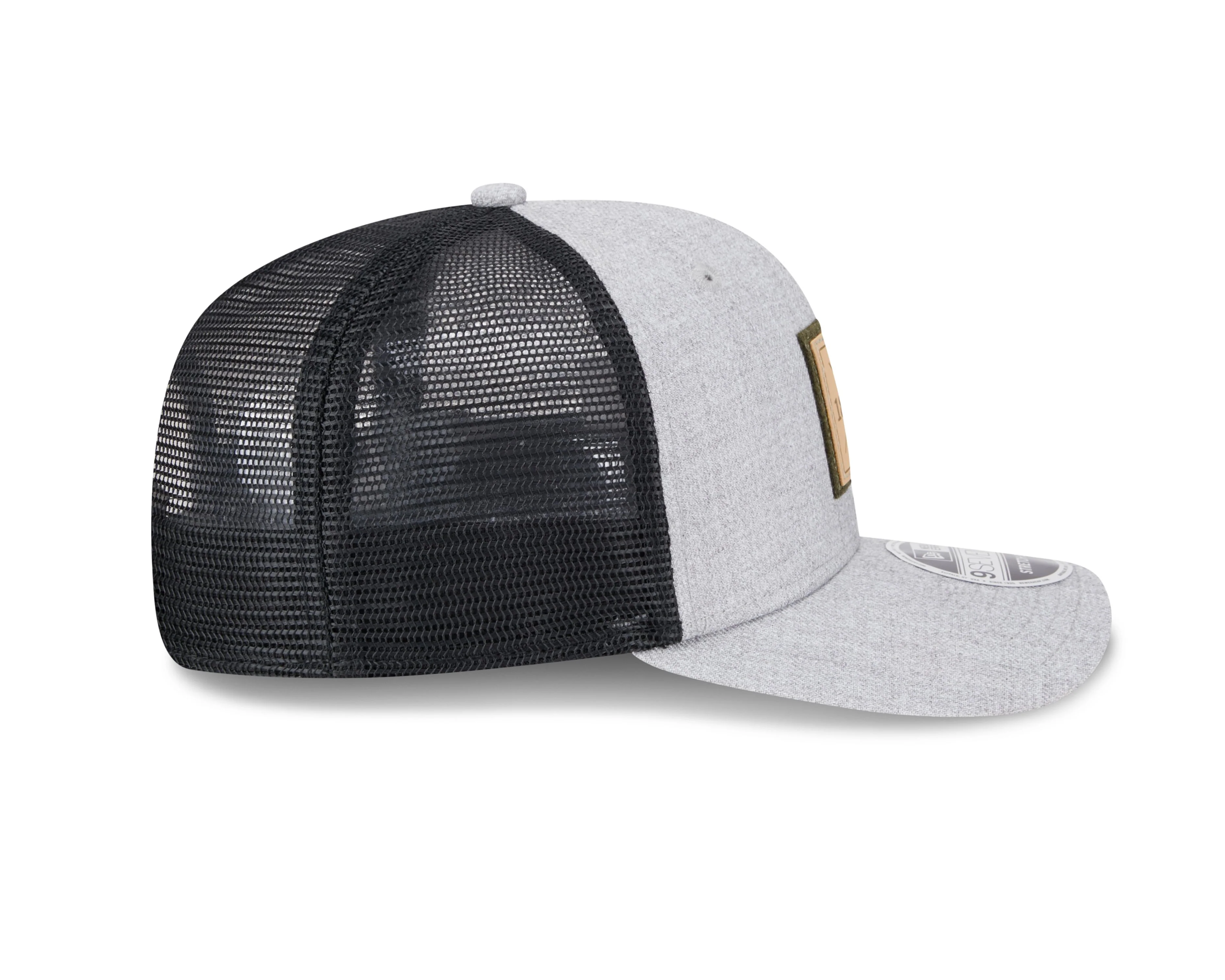 Chicago Cubs New Era Leather Patch Heather Grey 9Seventy Snapback Cap - Image 4