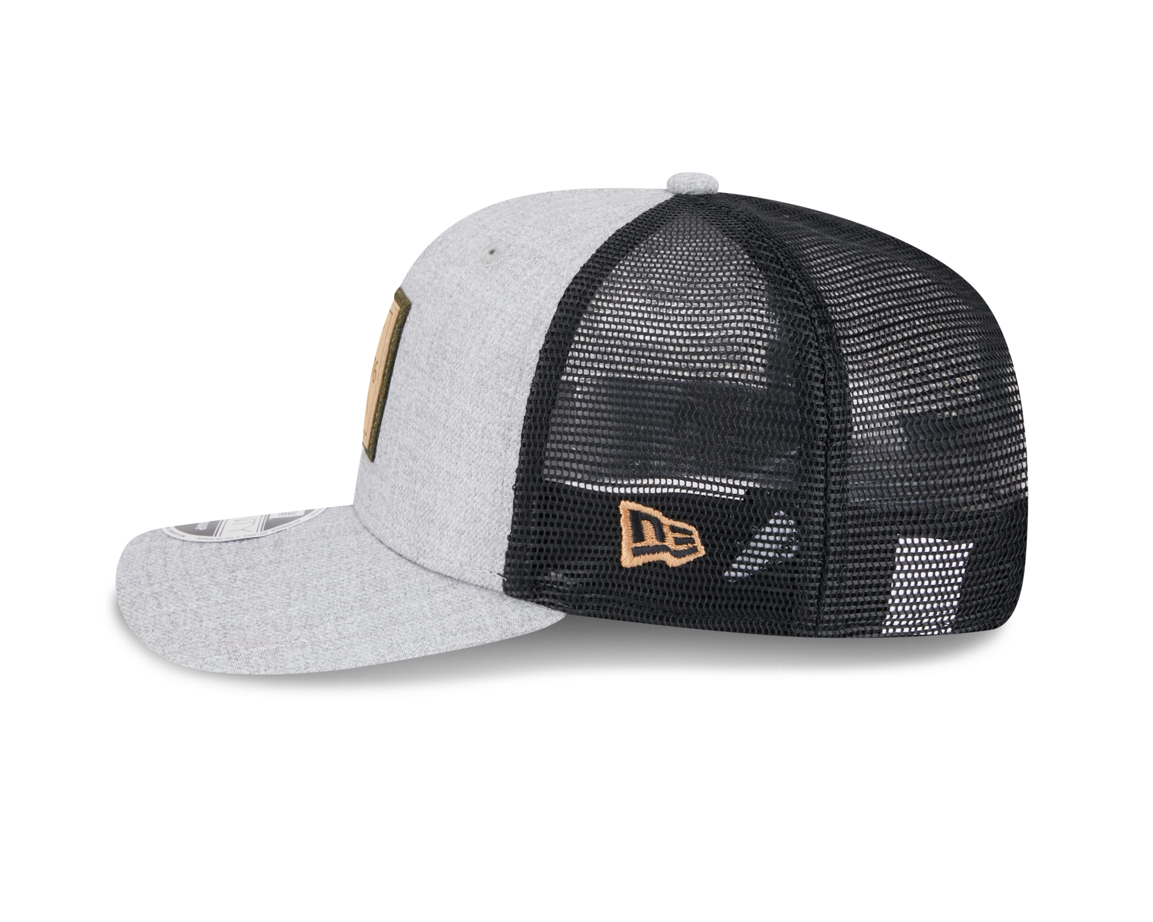 Chicago Cubs New Era Leather Patch Heather Grey 9Seventy Snapback Cap - Image 6
