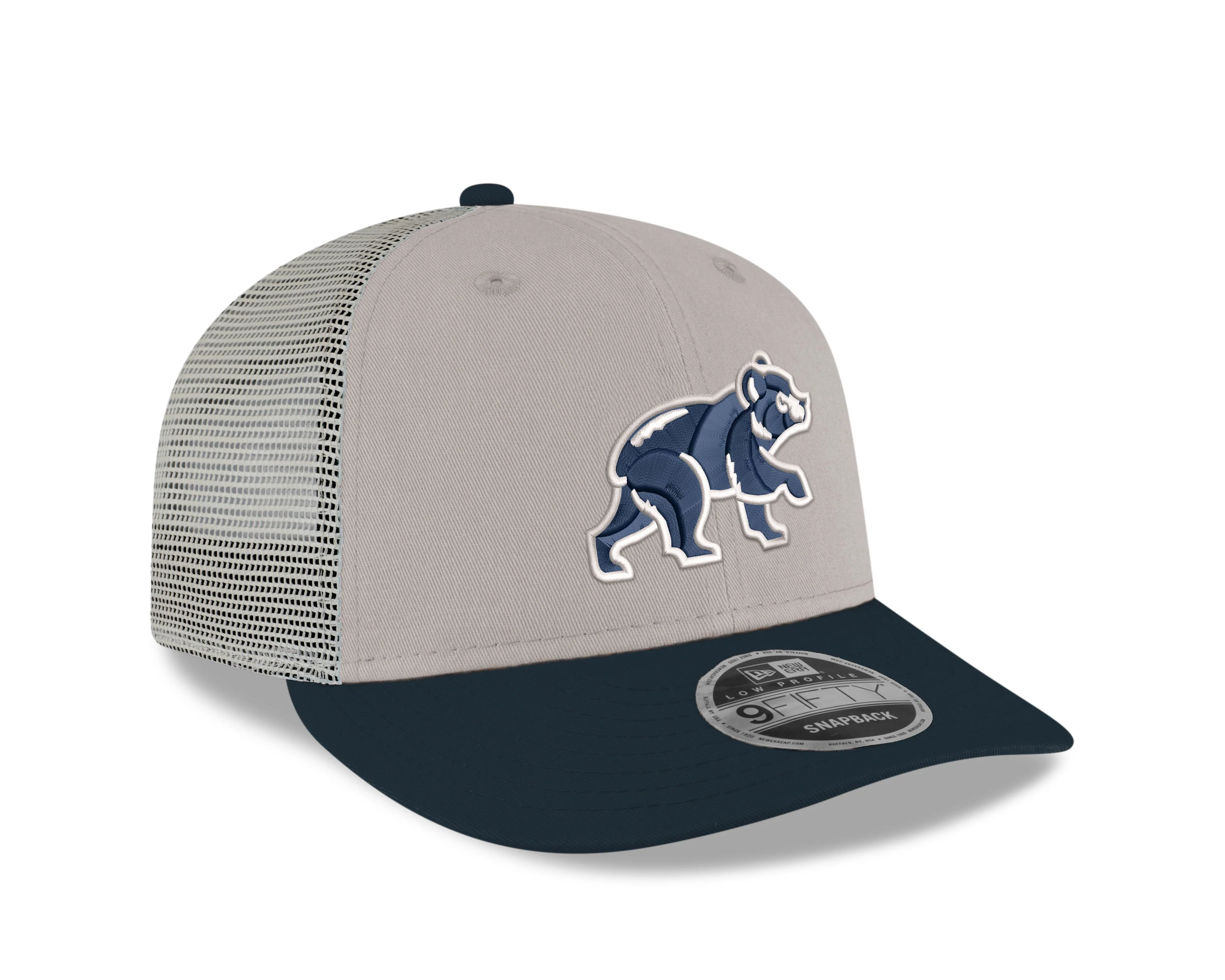 Chicago Cubs New Era Walking Bear Stone and Navy 950 Cap - Image 3