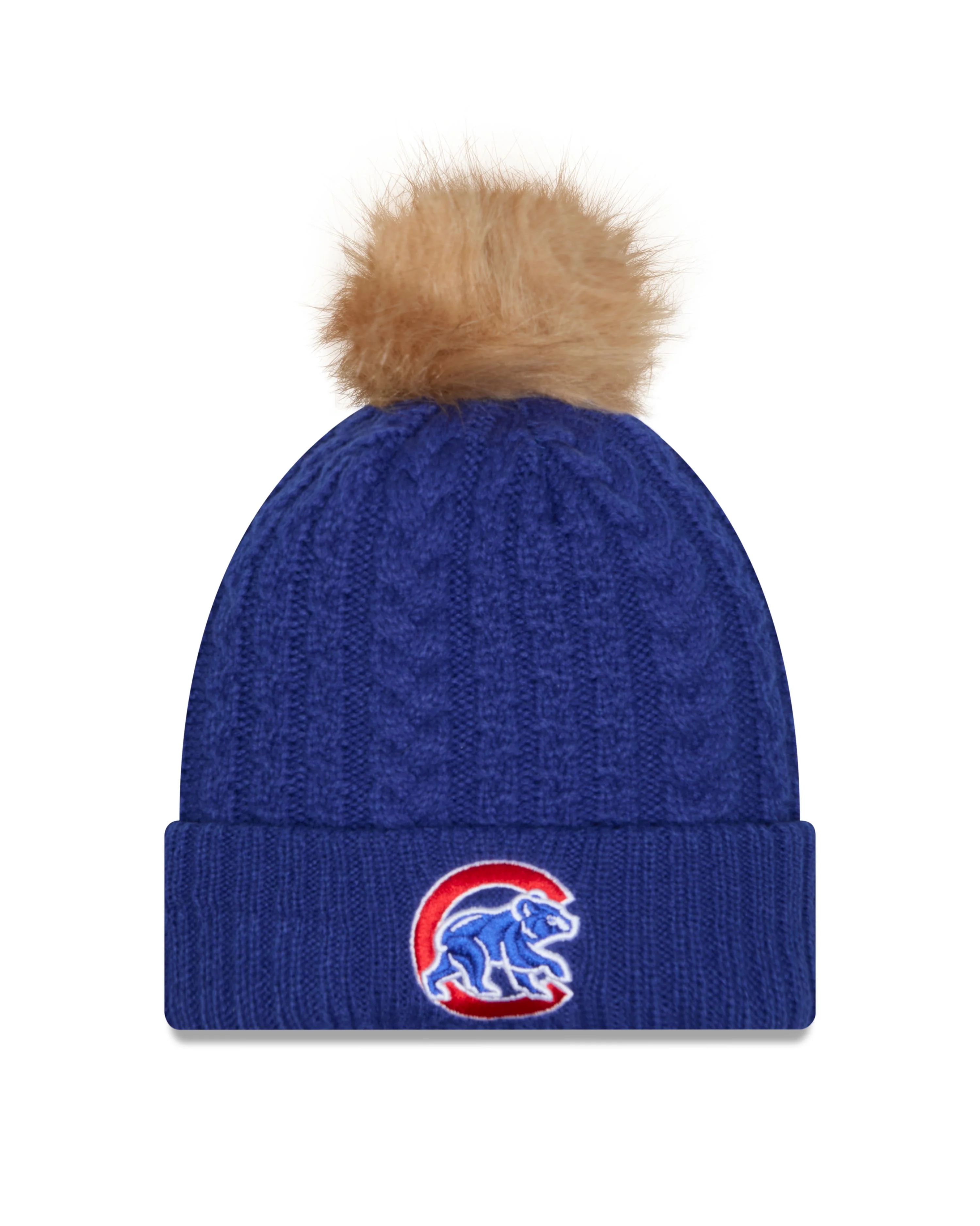 Chicago Cubs New Era Women's Walking Bear Royal Blue Luxe Knit Cap