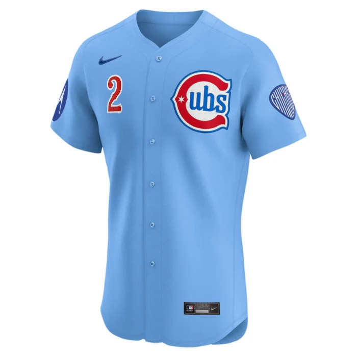 Chicago Cubs Nico Hoerner Blues Alternate Elite Jersey by Nike - Image 3