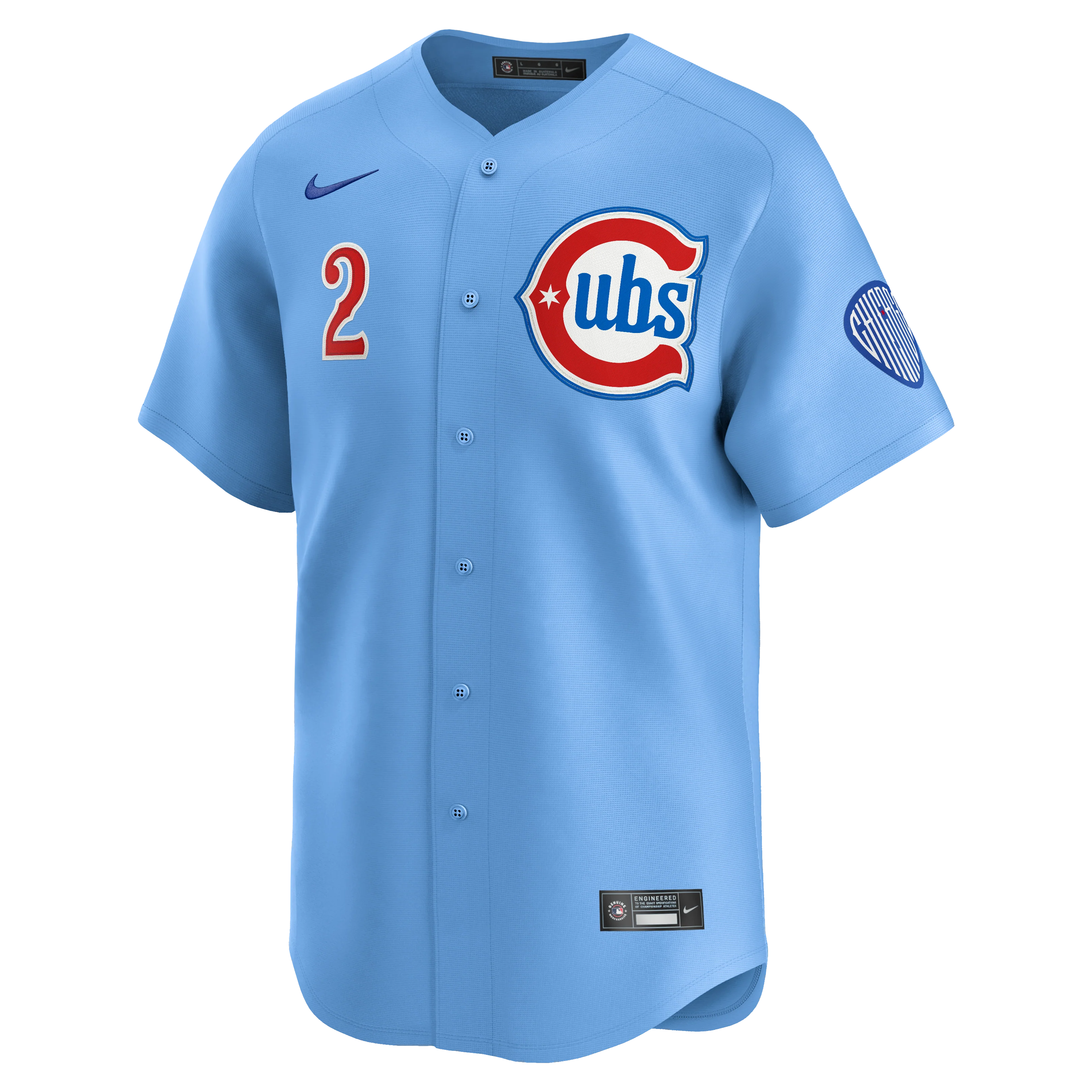 Chicago Cubs Nico Hoerner Blues Alternate Limited Baby Blue Jersey by Nike - Image 3