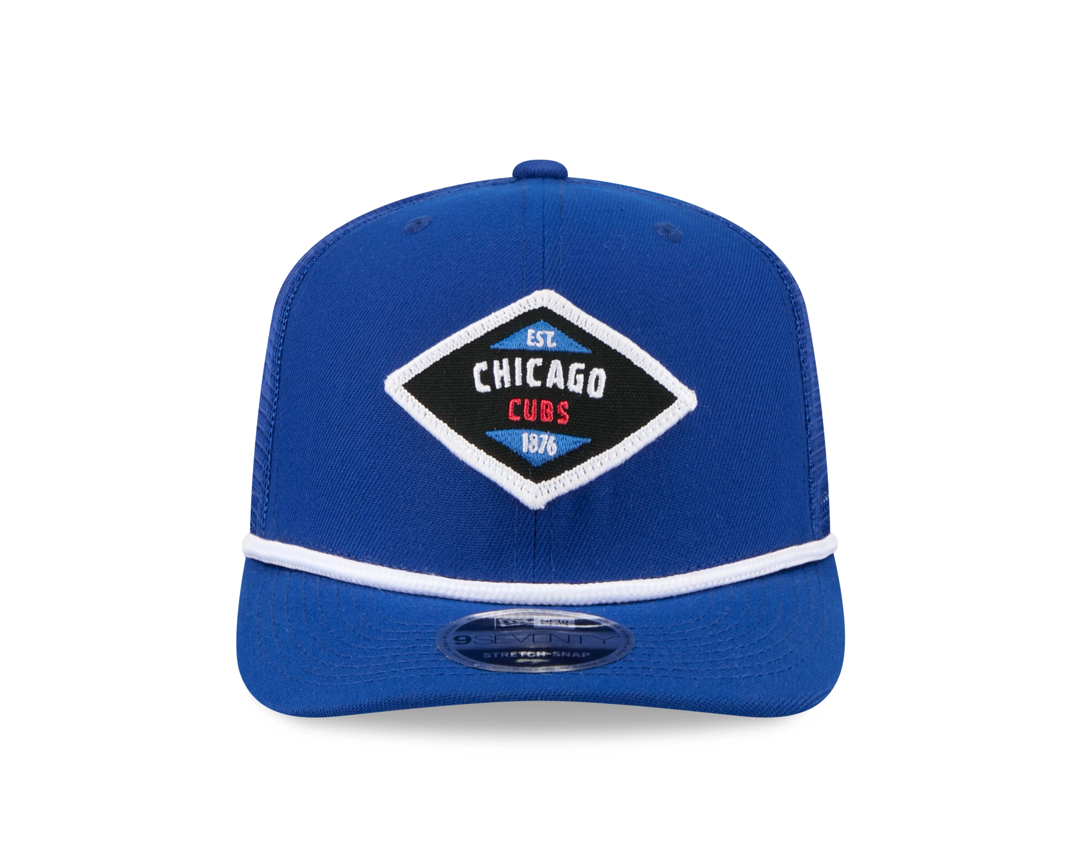Chicago Cubs Patch Trucker 9SEVENTY Snapback Blue Cap by New Era - Image 3