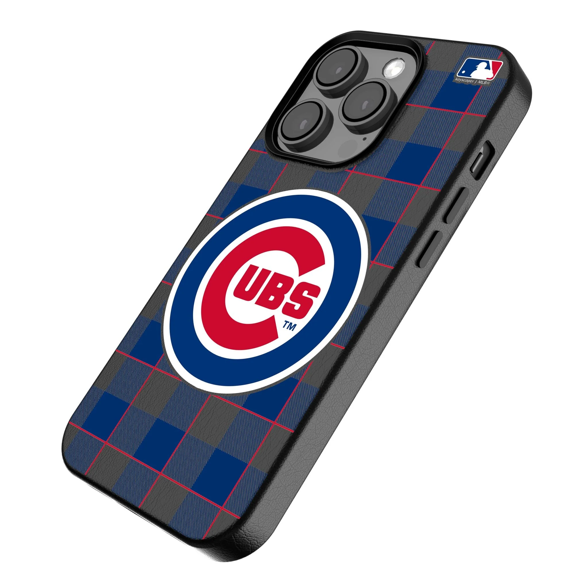 Chicago Cubs Plaid MagSafe Compatible Phone Case for Apple iPhone - Image 2