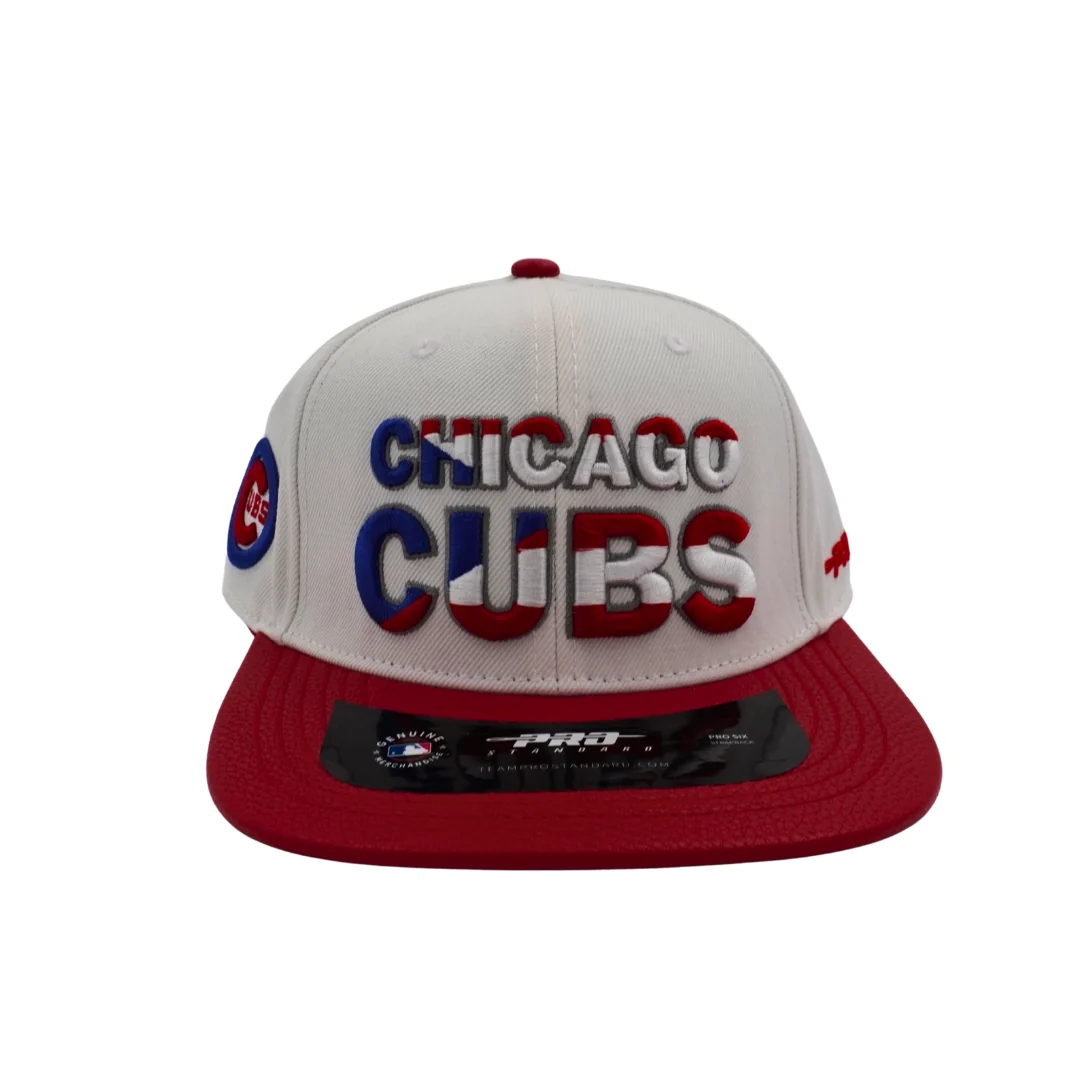 Chicago Cubs Puerto Rico Flag Leather Adjustable Cap by Pro Standard - Image 3