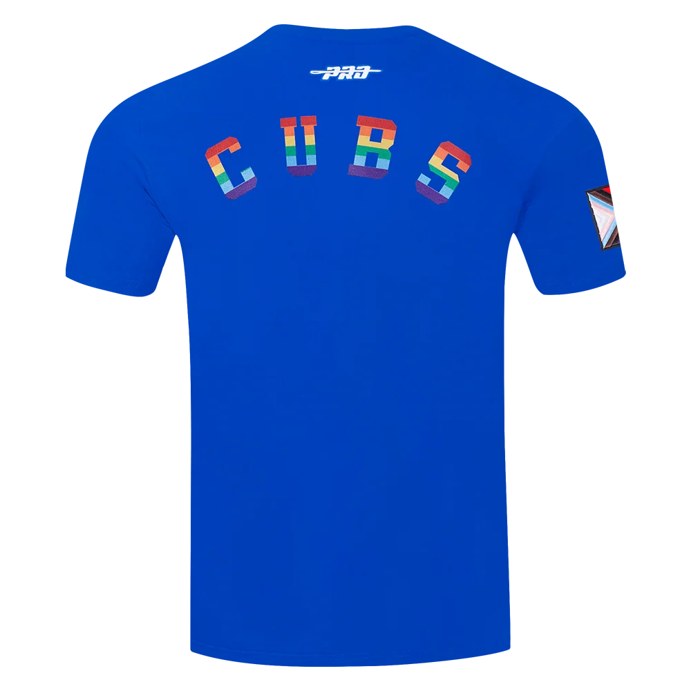 Chicago Cubs Rainbow Bullseye Pride Tee in Royal Blue by Pro Standard - Image 2