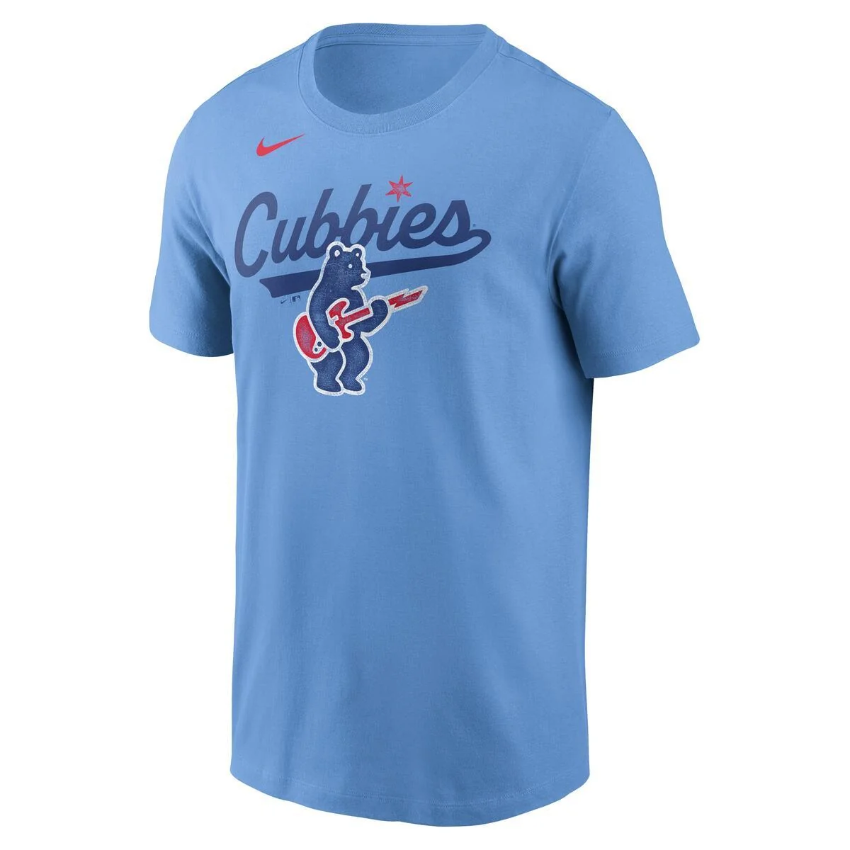 Chicago Cubs Rock Bear Light Blue Tee by Nike