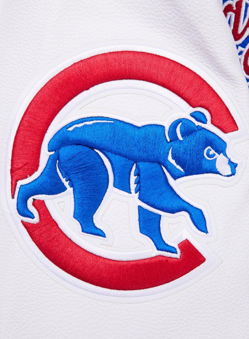 Chicago Cubs Script Wool Varsity Jacket in Royal and Red by Pro Standard - Image 6