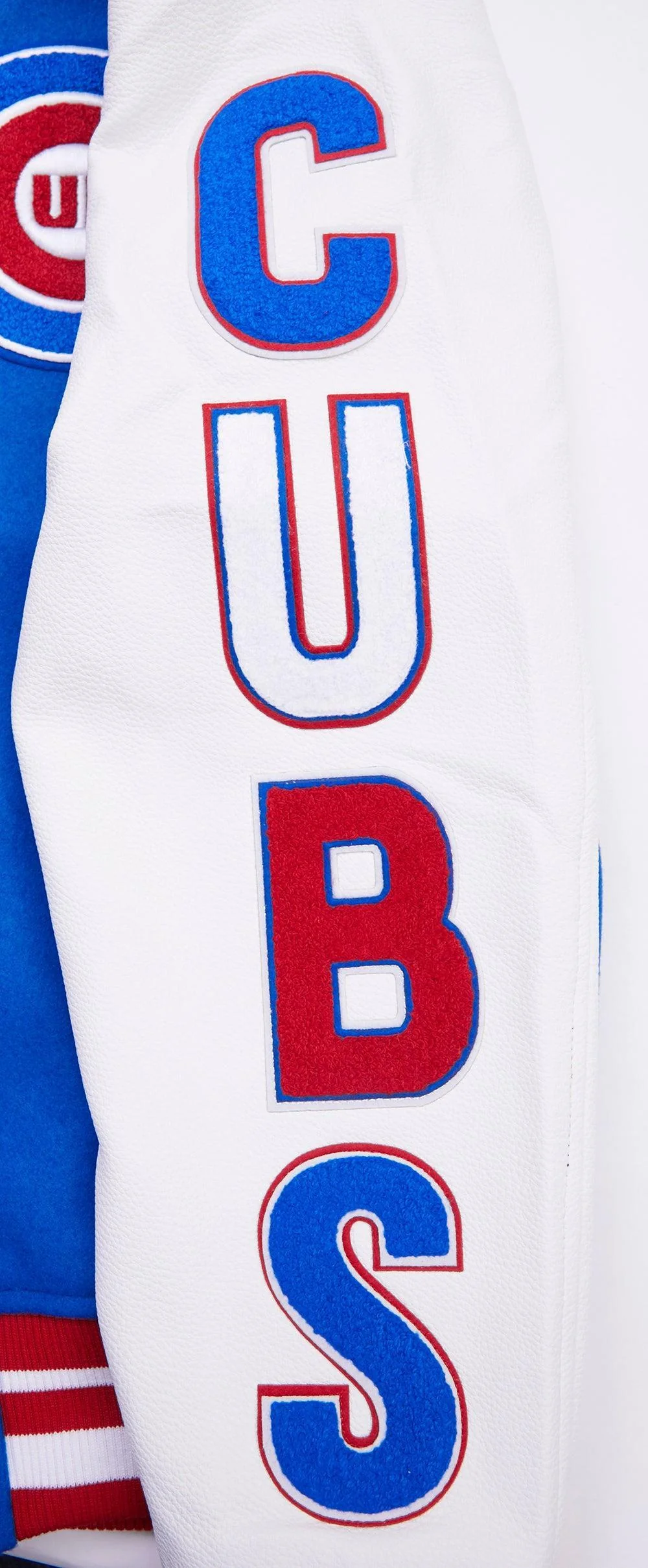 Chicago Cubs Script Wool Varsity Jacket in Royal and Red by Pro Standard - Image 8