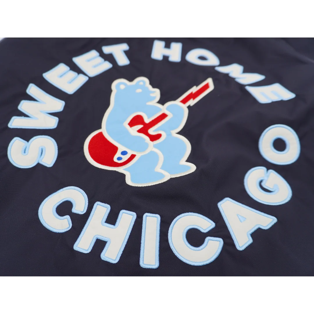 Chicago Cubs Sweet Home Chicago Blues Bear Unisex Navy Club Jacket by New Era - Image 3