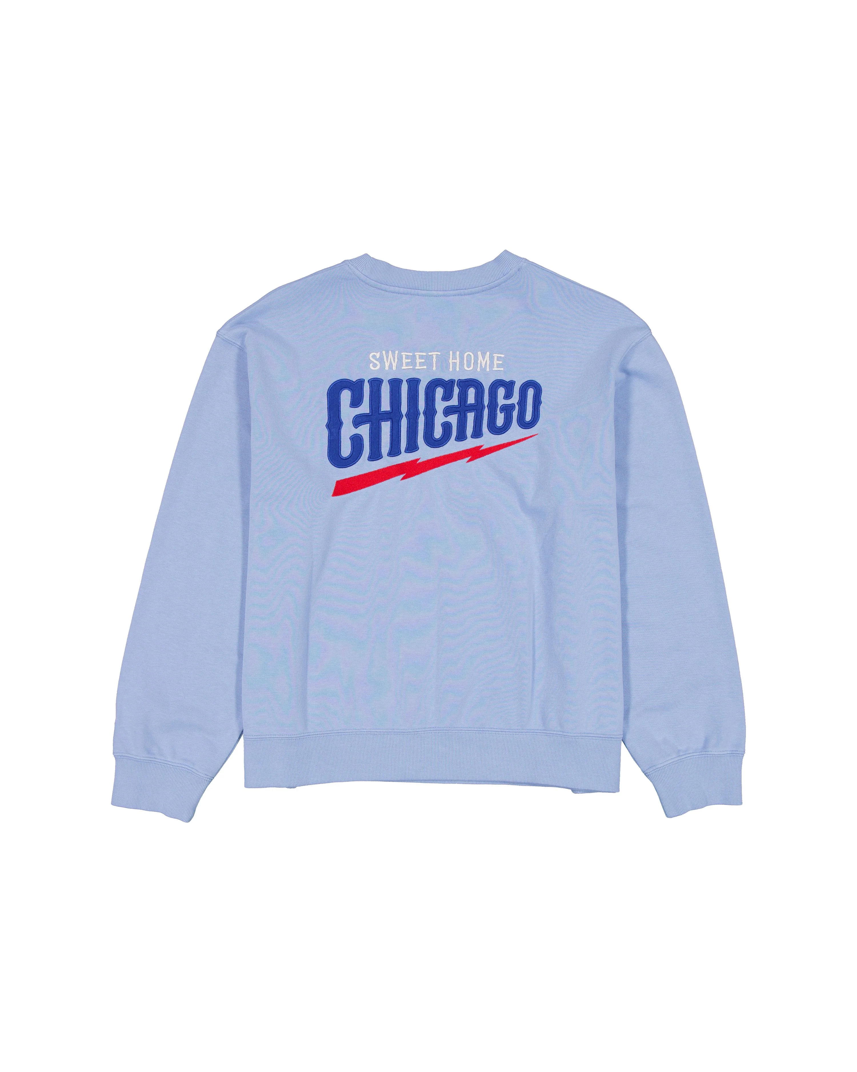 Chicago Cubs Sweet Home Chicago Blues Women's Crewneck Sweatshirt by New Era - Image 2