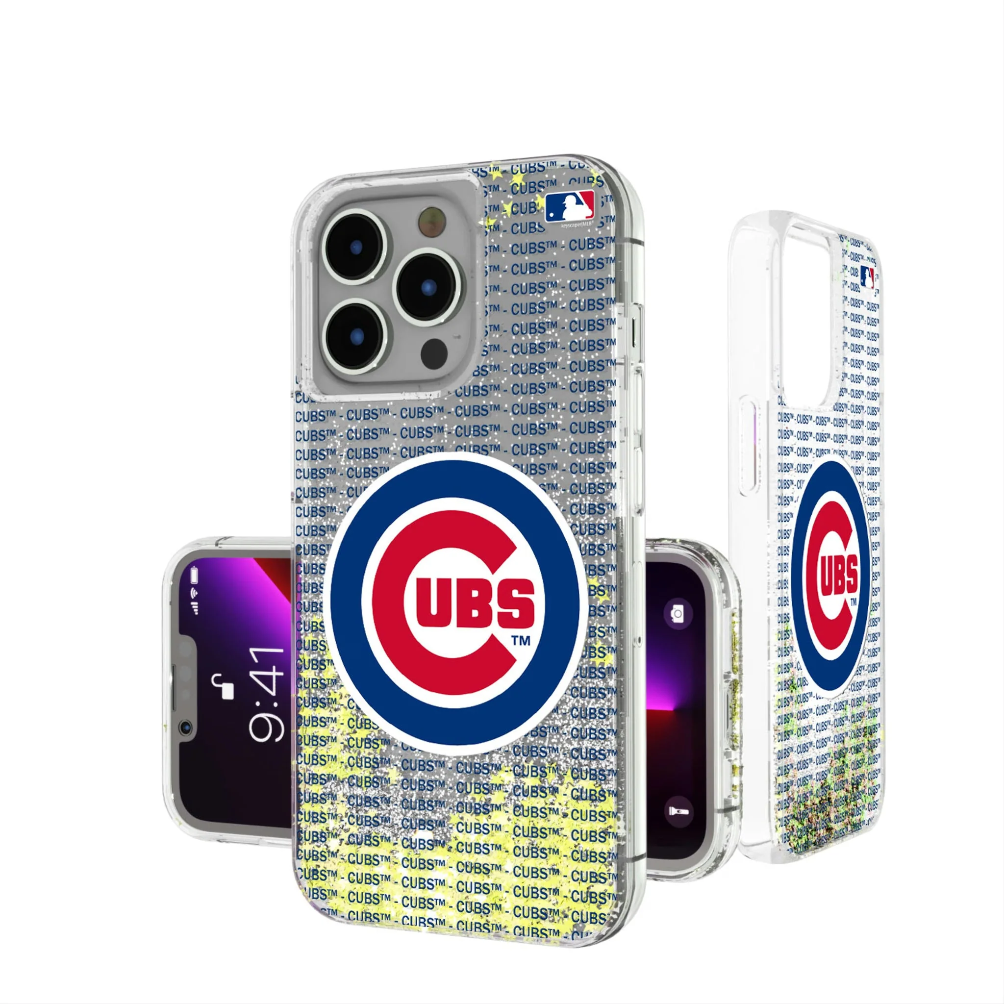 Chicago Cubs Text Backdrop Glitter Phone Case - Image 18