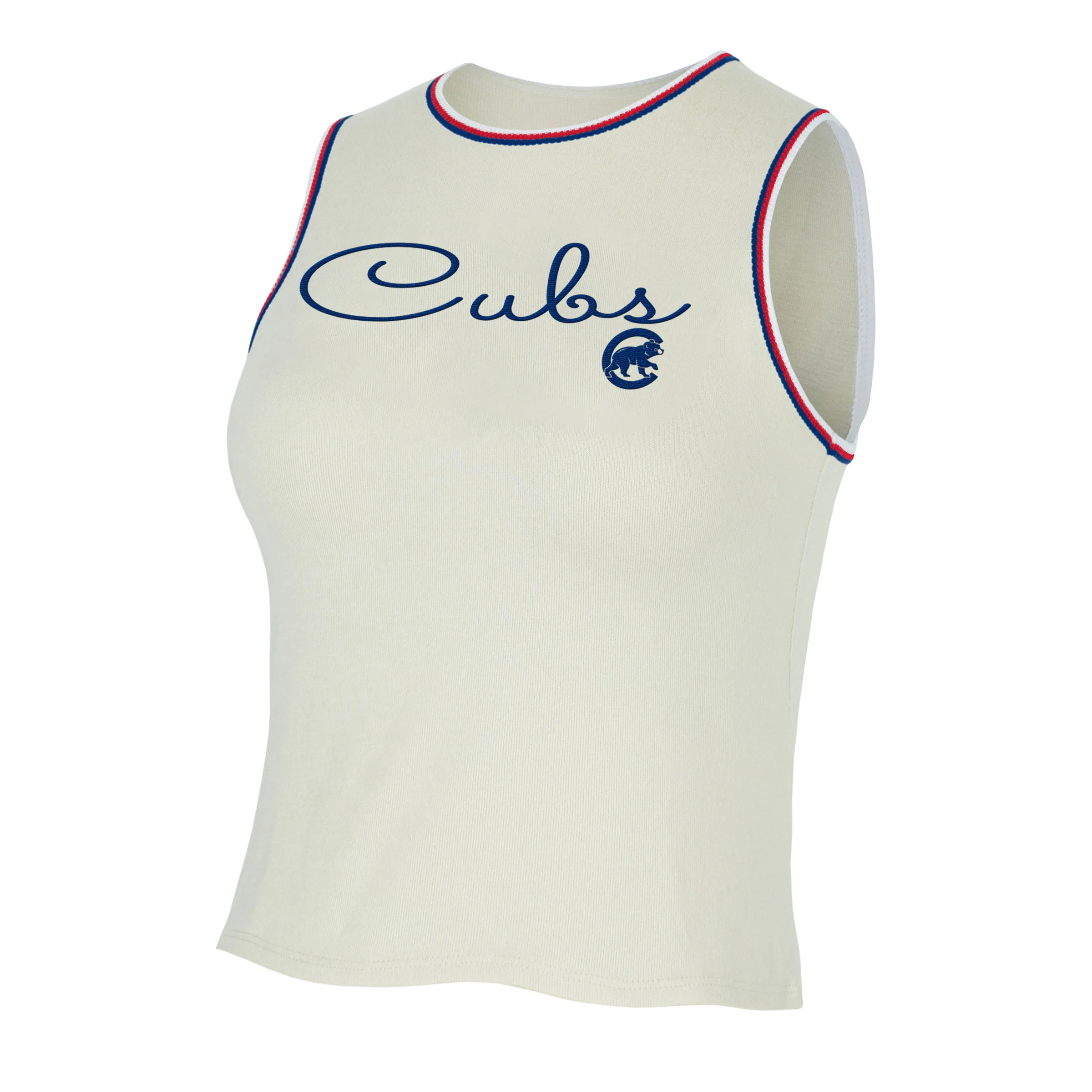 Chicago Cubs Walking Bear Women's Khaki Embroidered Tank Top by College Concepts