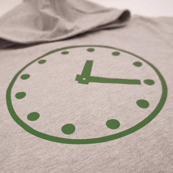 Chicago Cubs Wrigley Field Clock Long Sleeve Hoodie Tee in Grey - Image 2