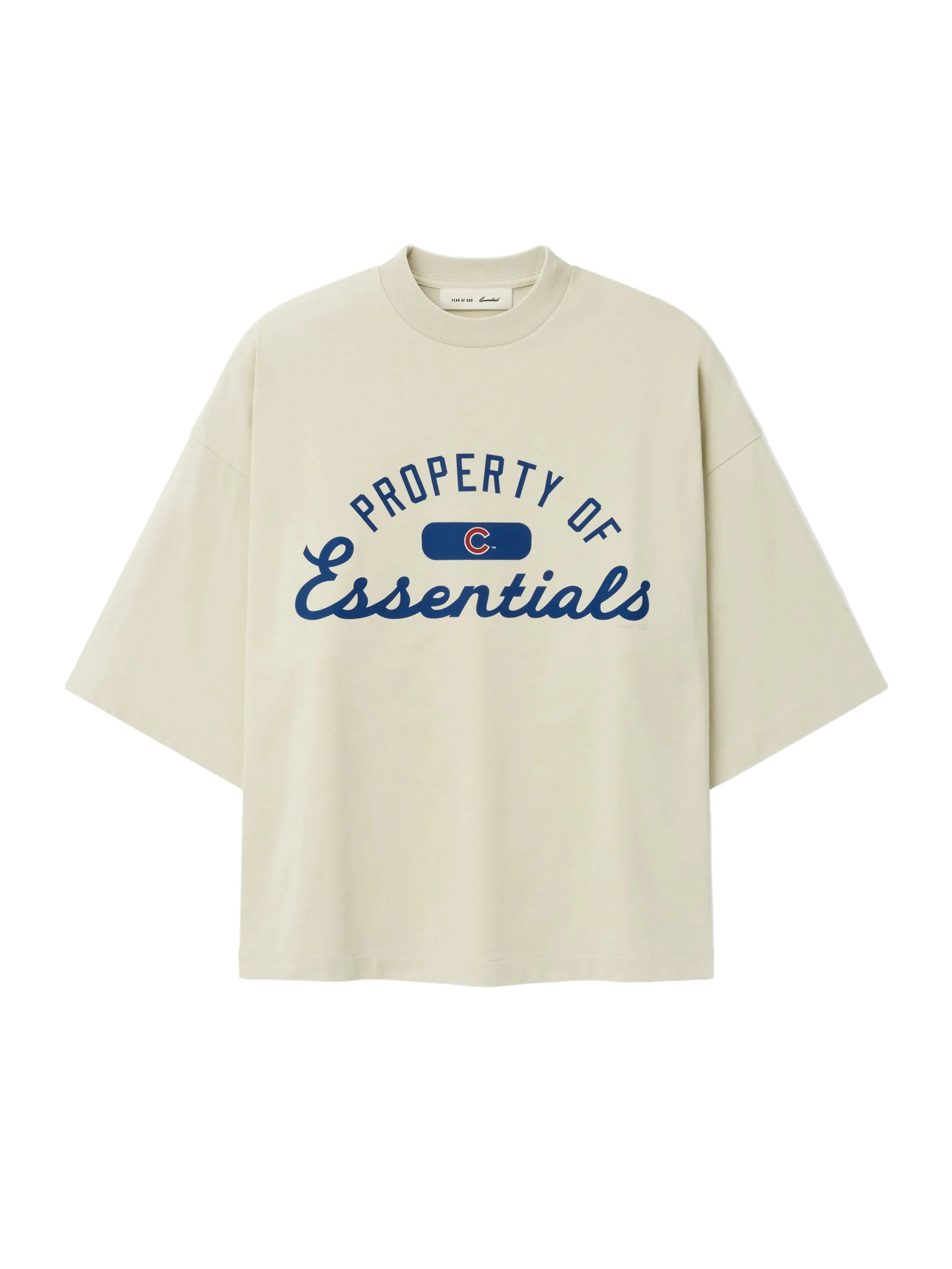Chicago Cubs x Fear of God Essentials Wordmark Tee in Sandstone