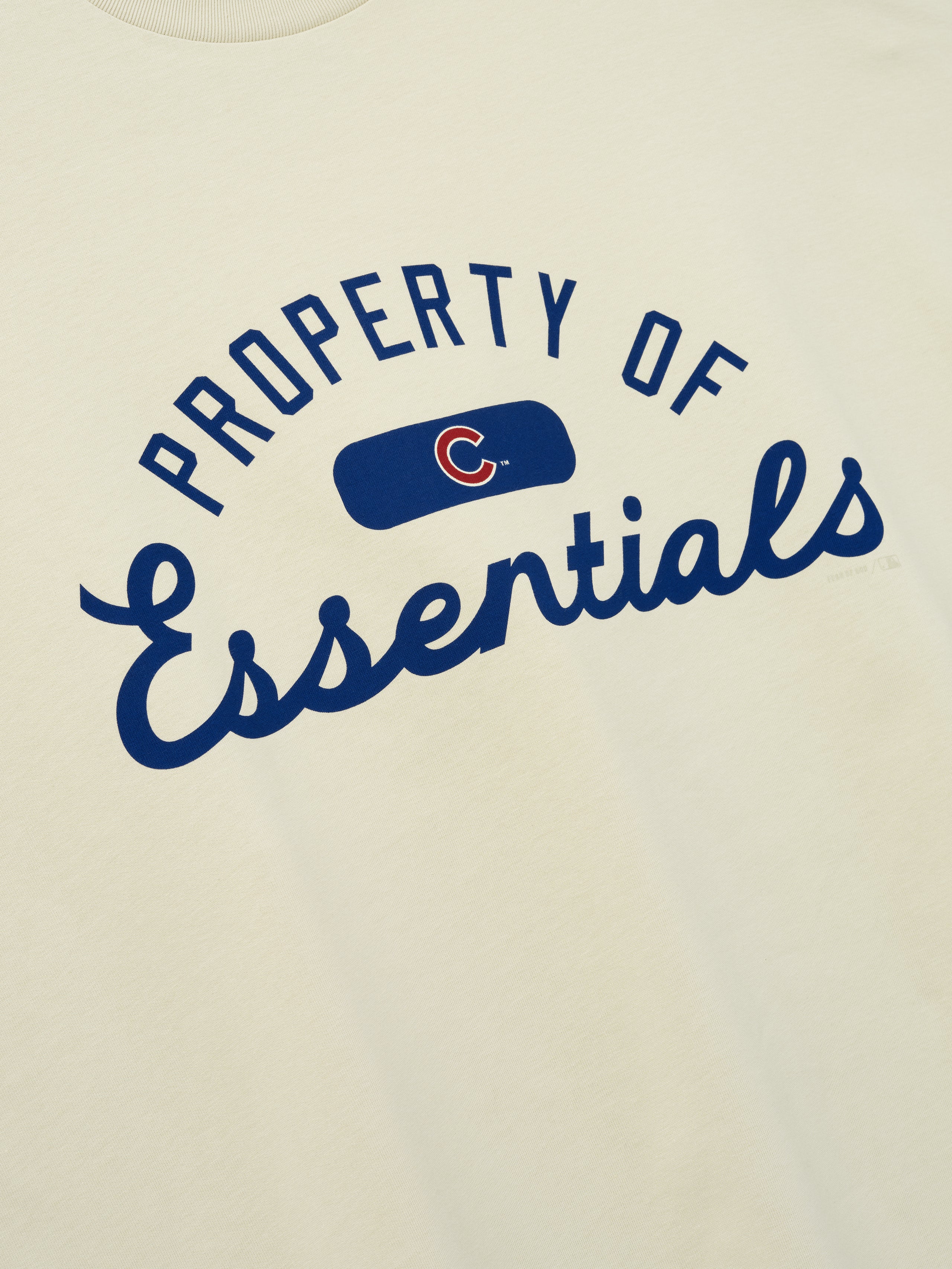 Chicago Cubs x Fear of God Essentials Wordmark Tee in Sandstone - Image 3