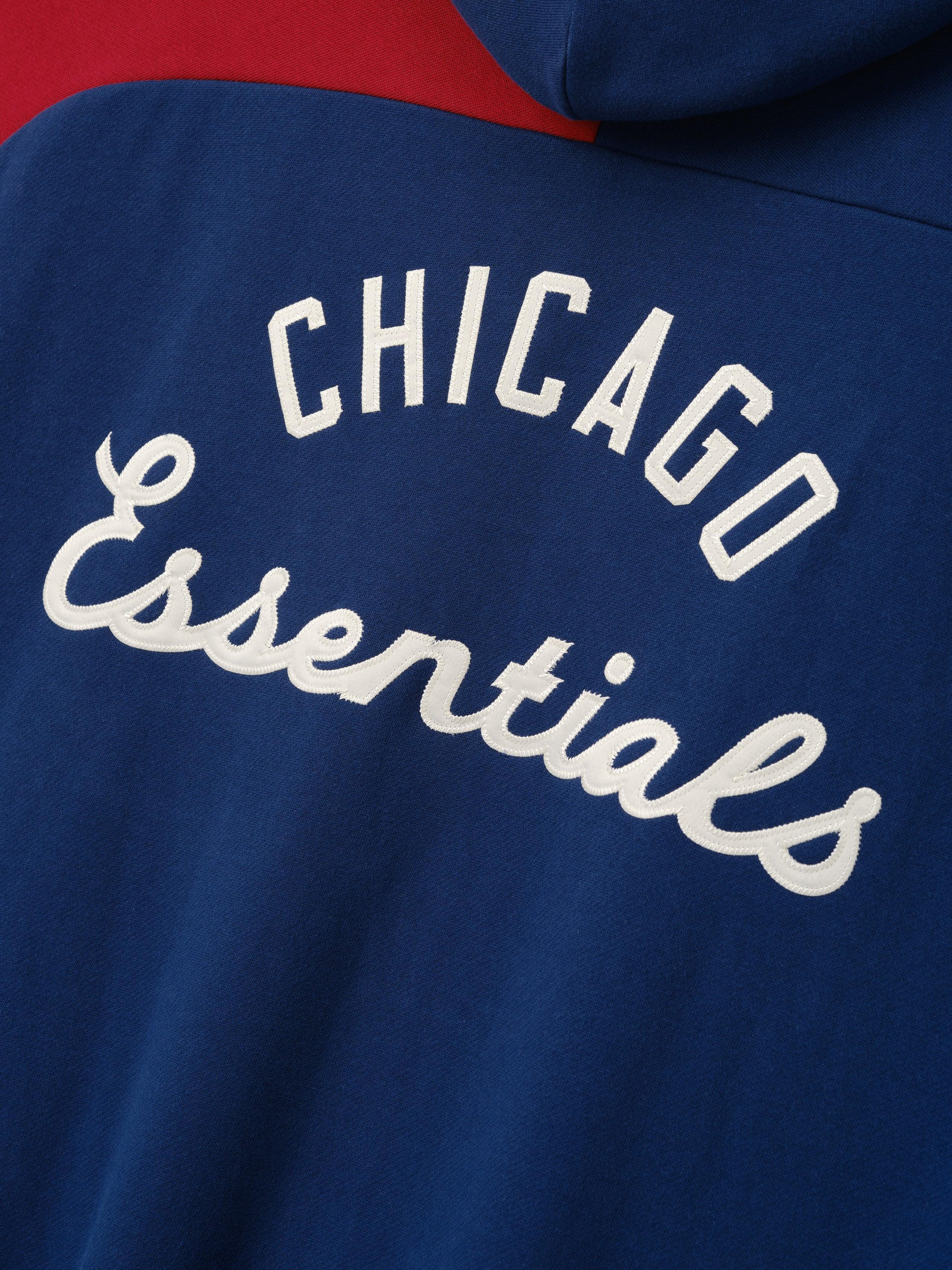 Chicago Cubs x Fear of God Raglan Half-Zip Hoodie in Royal/Red - Image 4