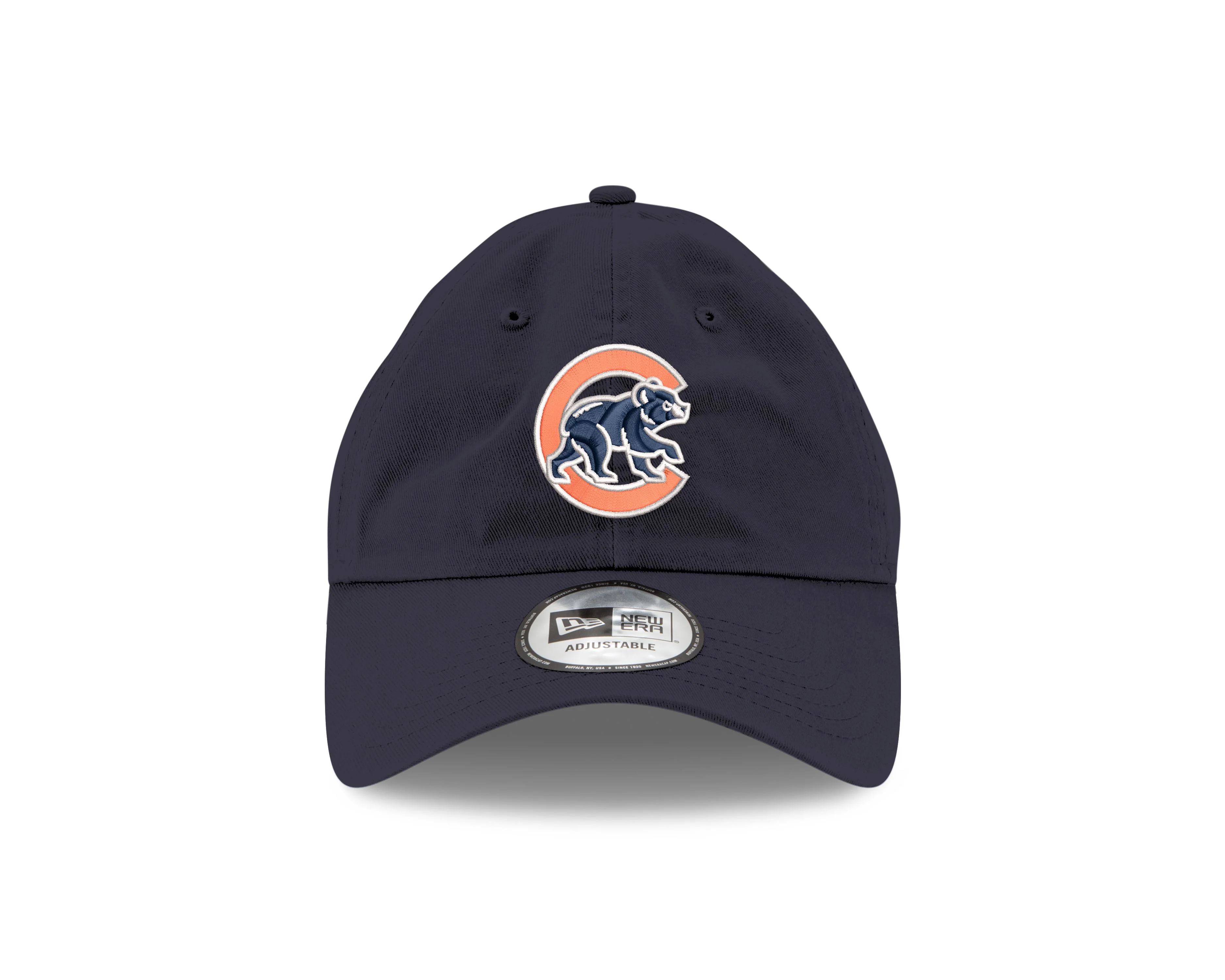 Chicago Cubs x University of Illinois College Adjustable Cap in Navy by New Era - Image 2