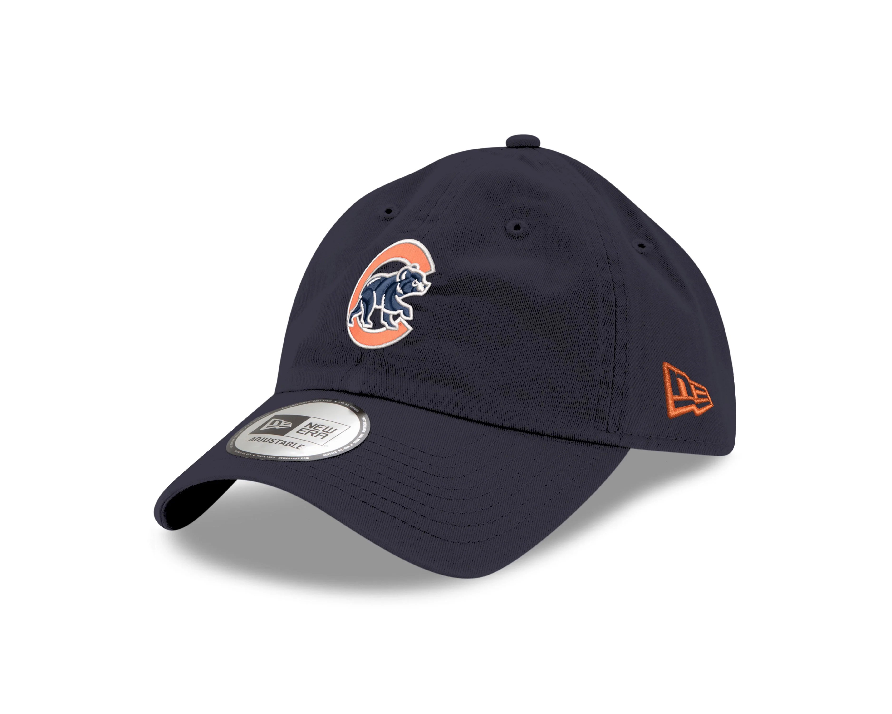 Chicago Cubs x University of Illinois College Adjustable Cap in Navy by New Era - Image 3