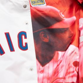 CHICAGO CUBS MITCHELL & NESS MEN'S ERNIE BANKS LIGHTWEIGHT SATIN JACKET - Image 7